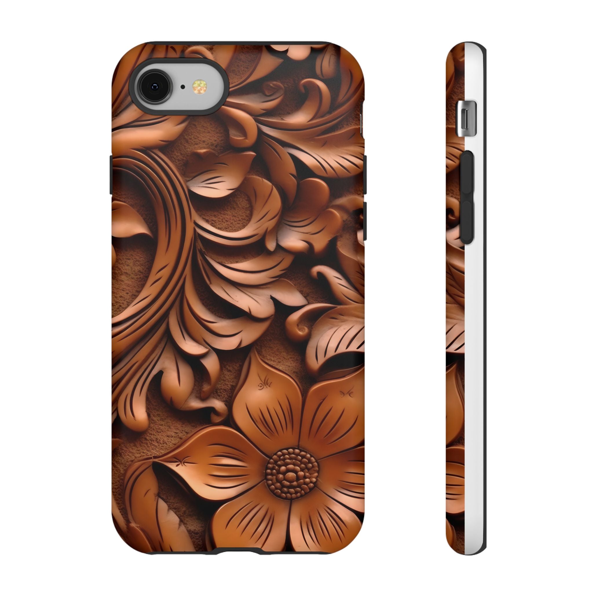 Baroque Floral Hexagon Stone iPhone Case