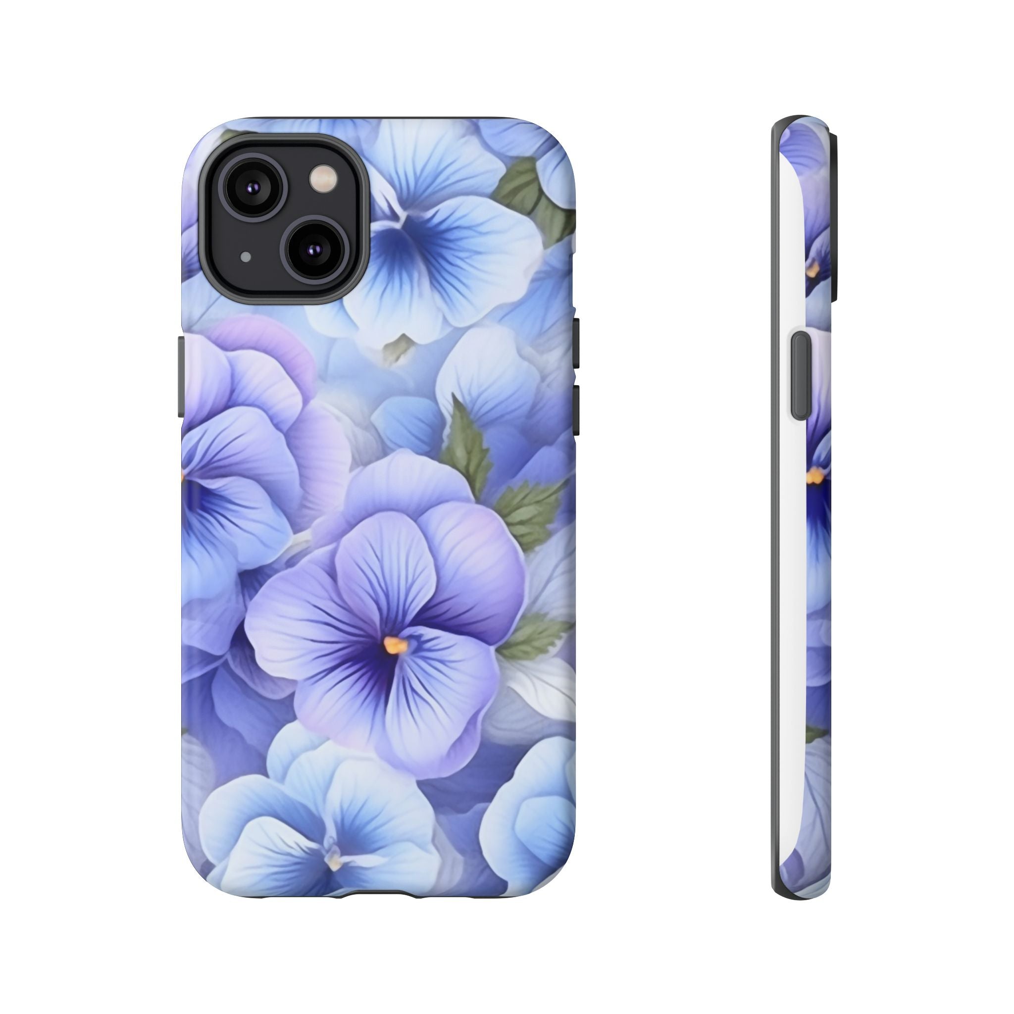 Dreamy Pansy Blue iPhone Case - Hexagon Stone