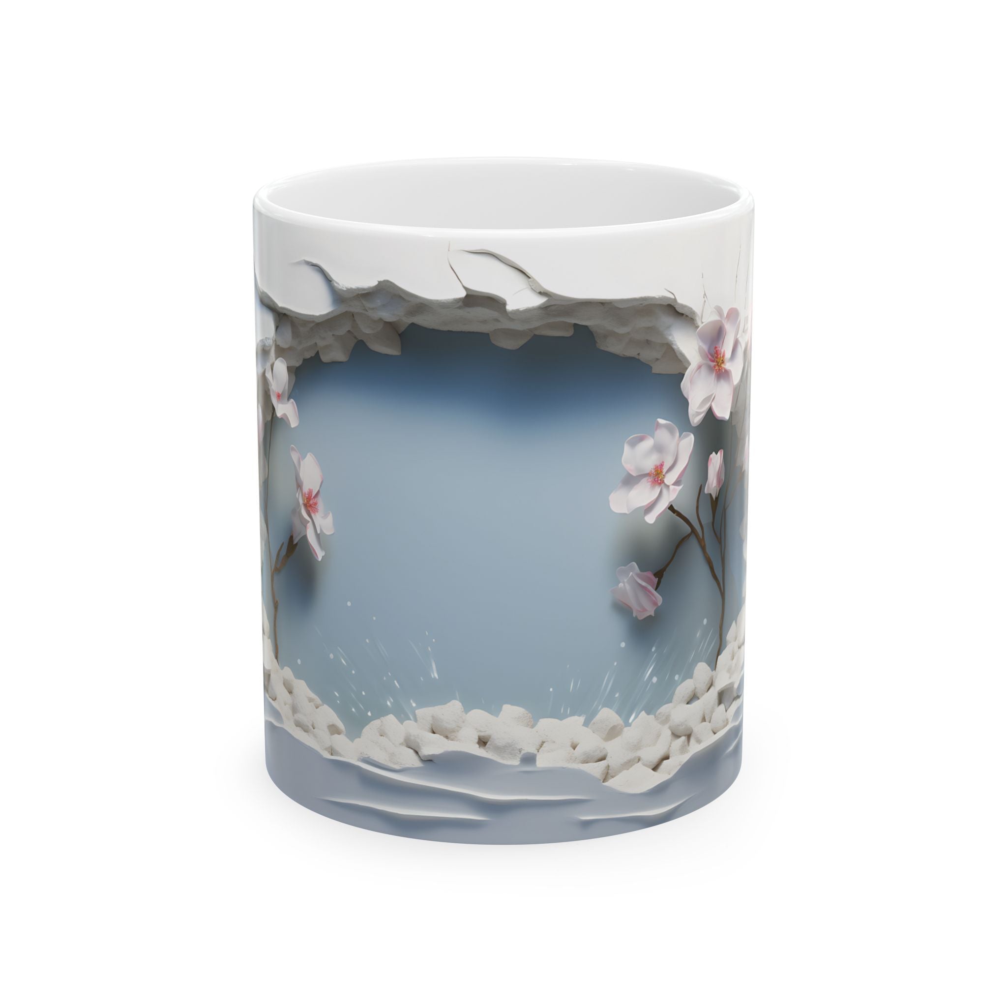 Serene Blossom Mug: Floral Wall Art