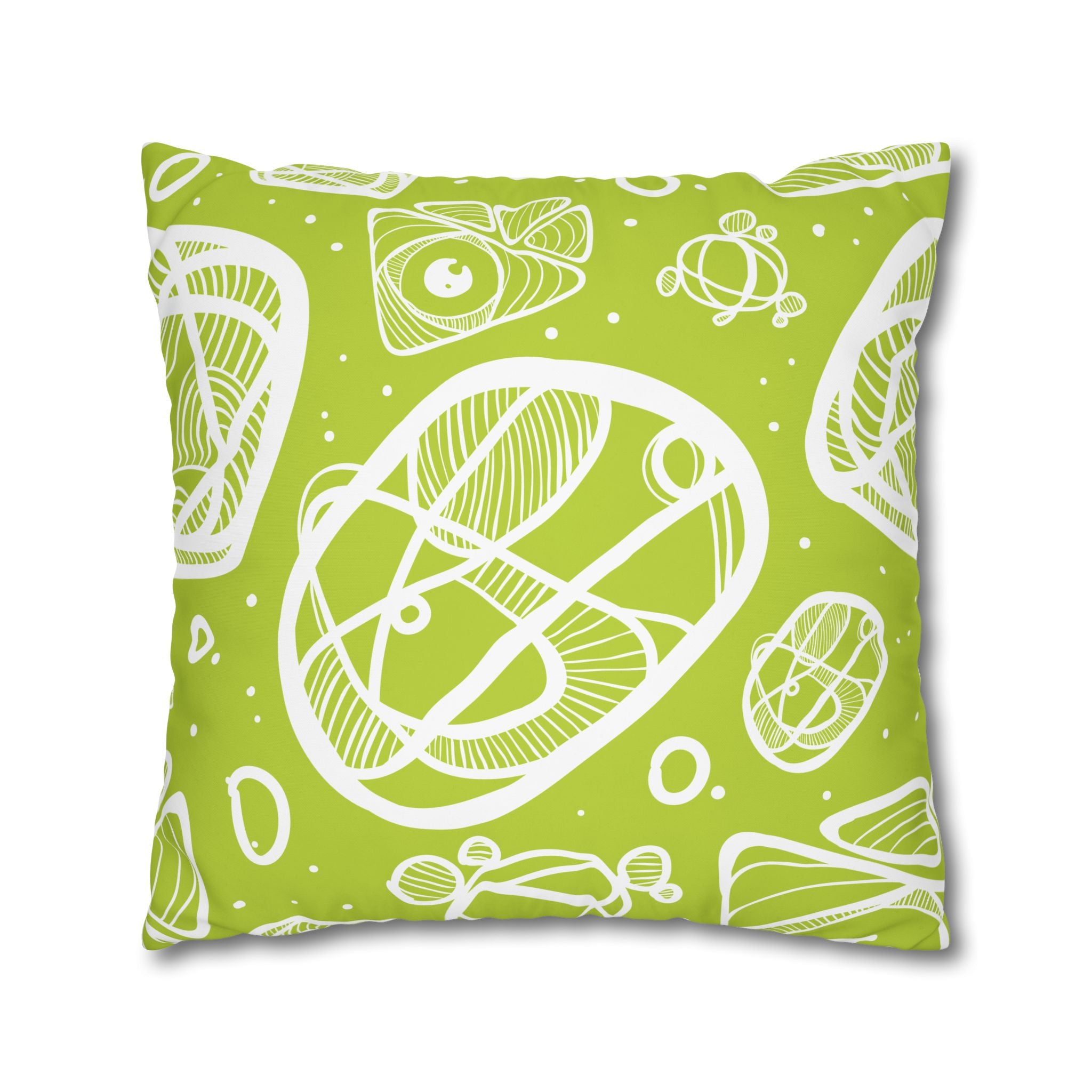 Lime Green Abstract Art Pillowcase