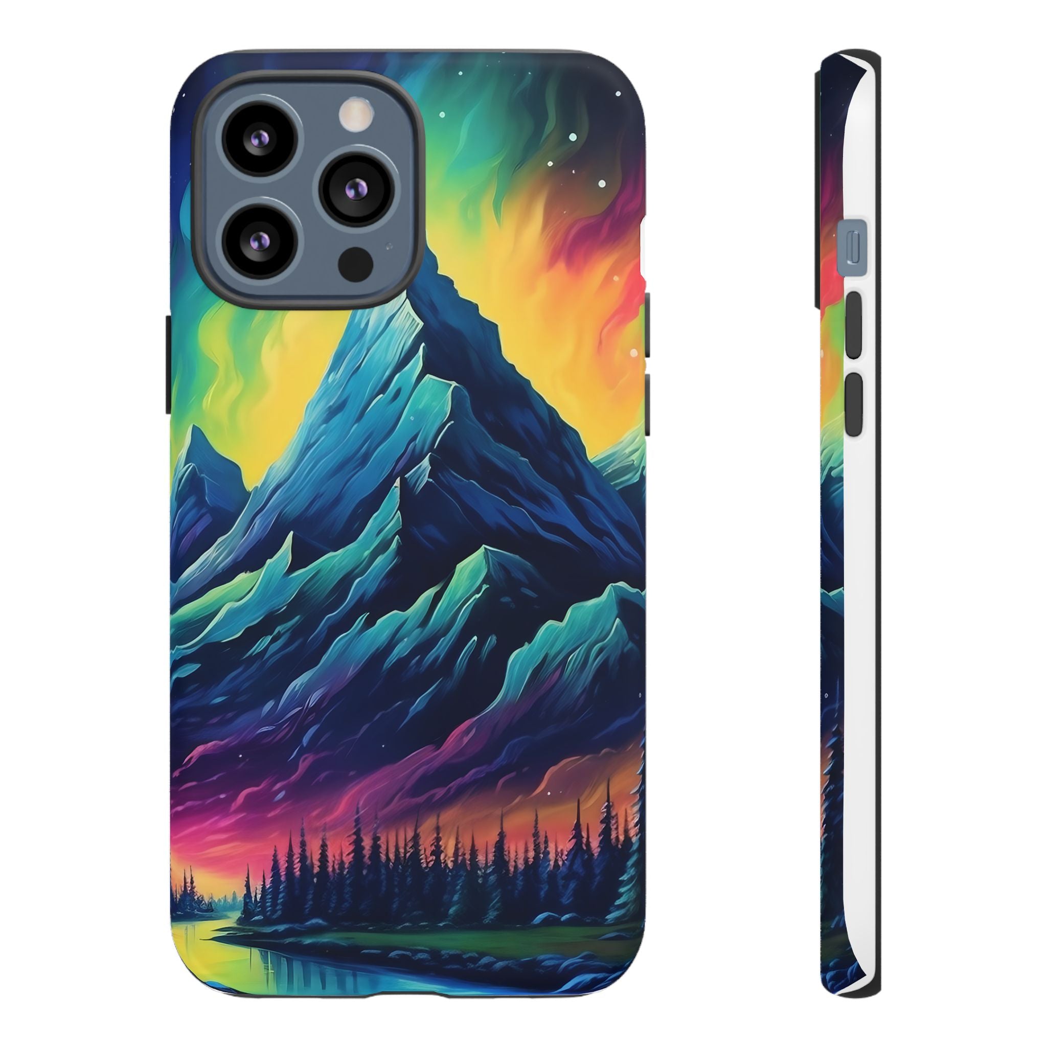 Aurora Mountain Hexagon iPhone Case