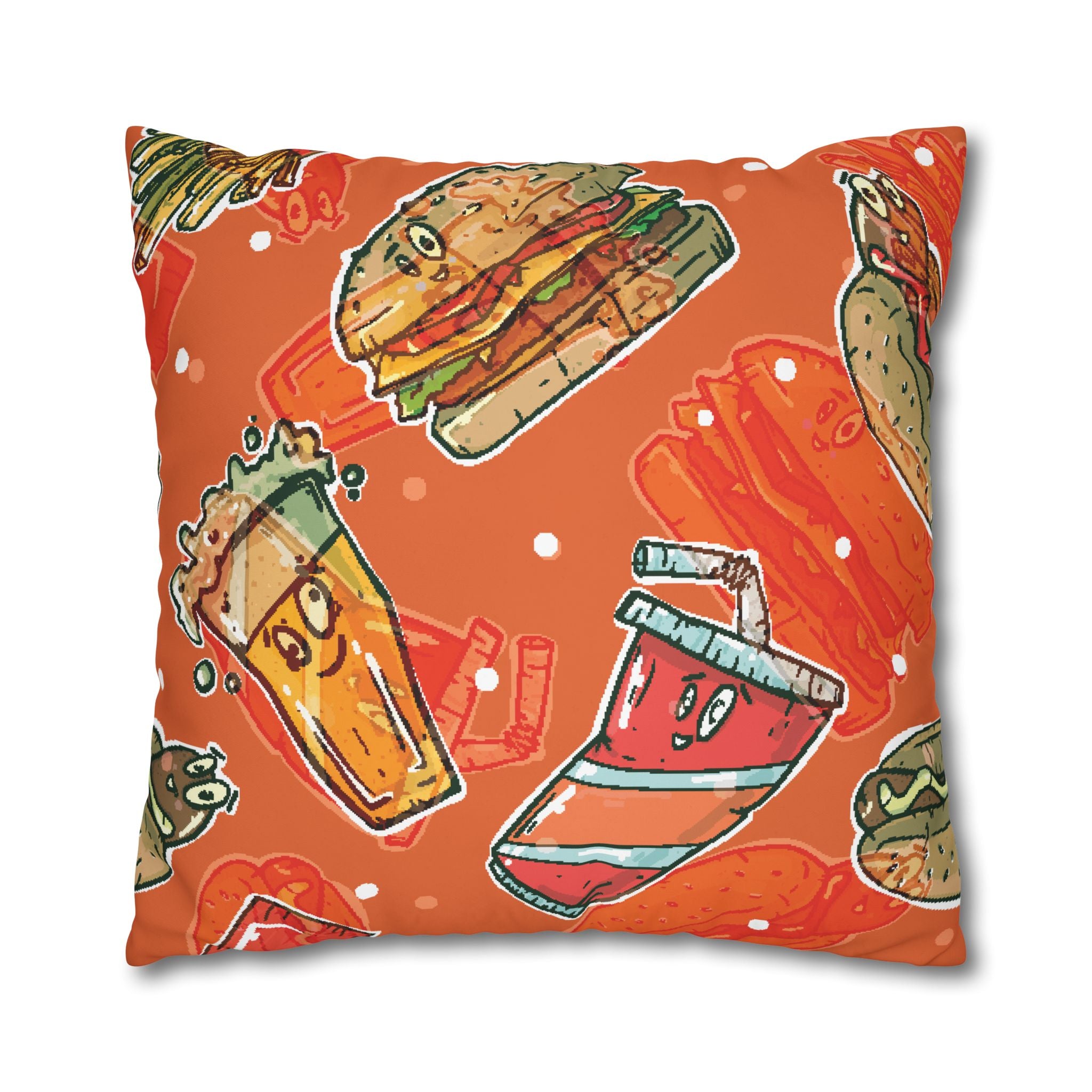 Happy Food Fast Food Pillowcase