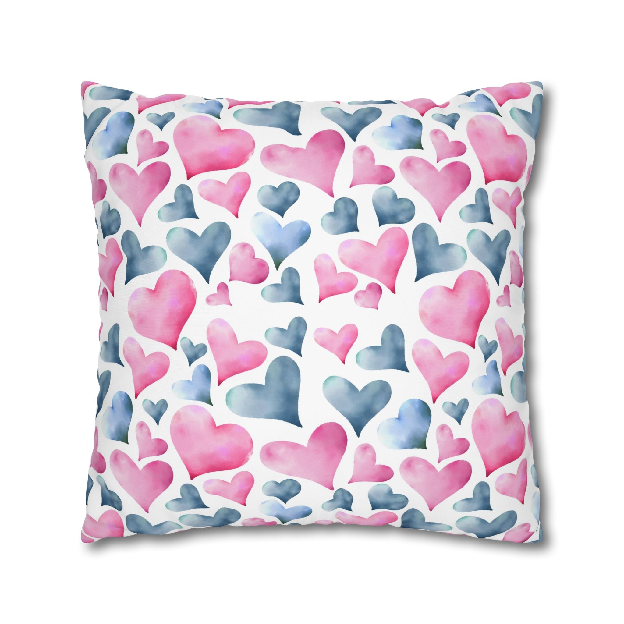 Watercolor Heart Pillowcase - Soft & Romantic