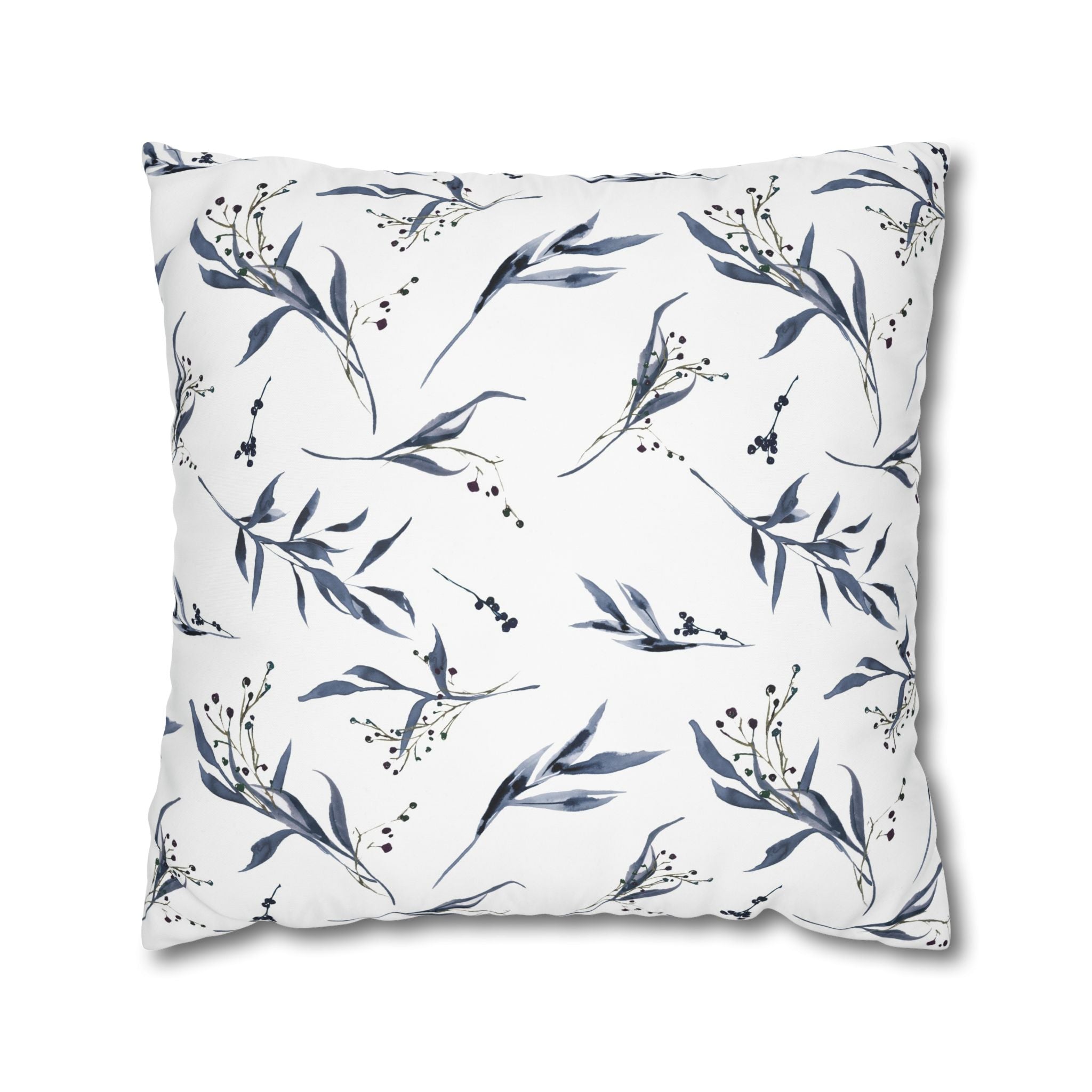 Watercolor Botanical Pillowcase - Blue