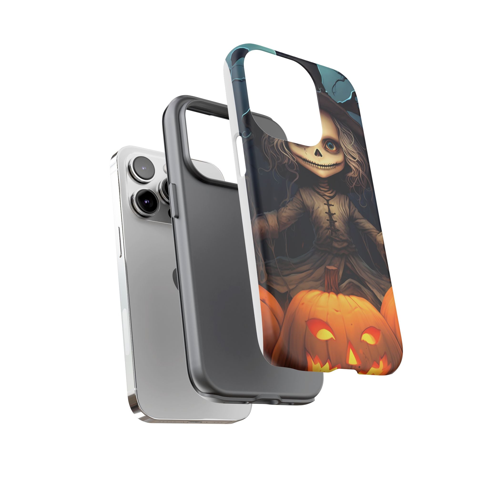 Spooky Skull Girl Halloween iPhone Case - Hexagon Stone