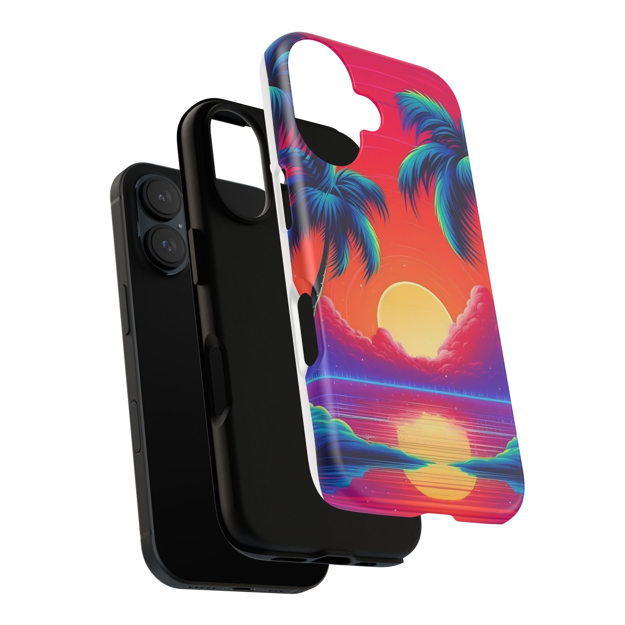 Sunset Palm Hexagon iPhone Case - Rugged