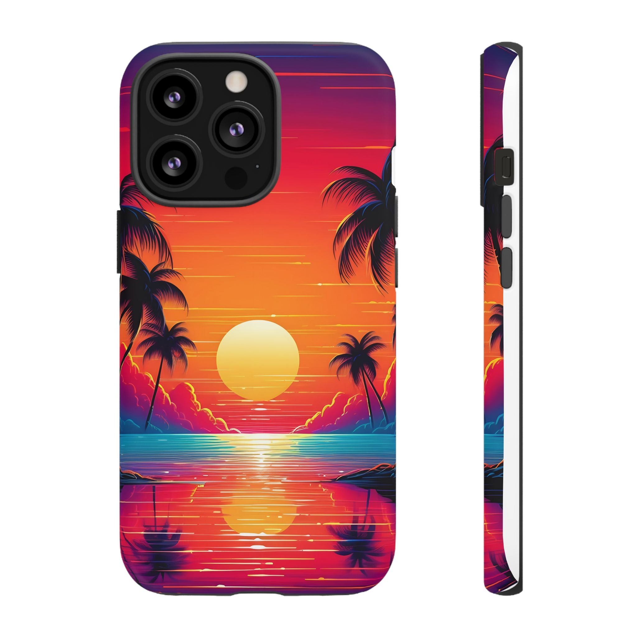 Sunset Palm Beach iPhone Case - Hexagon Stone