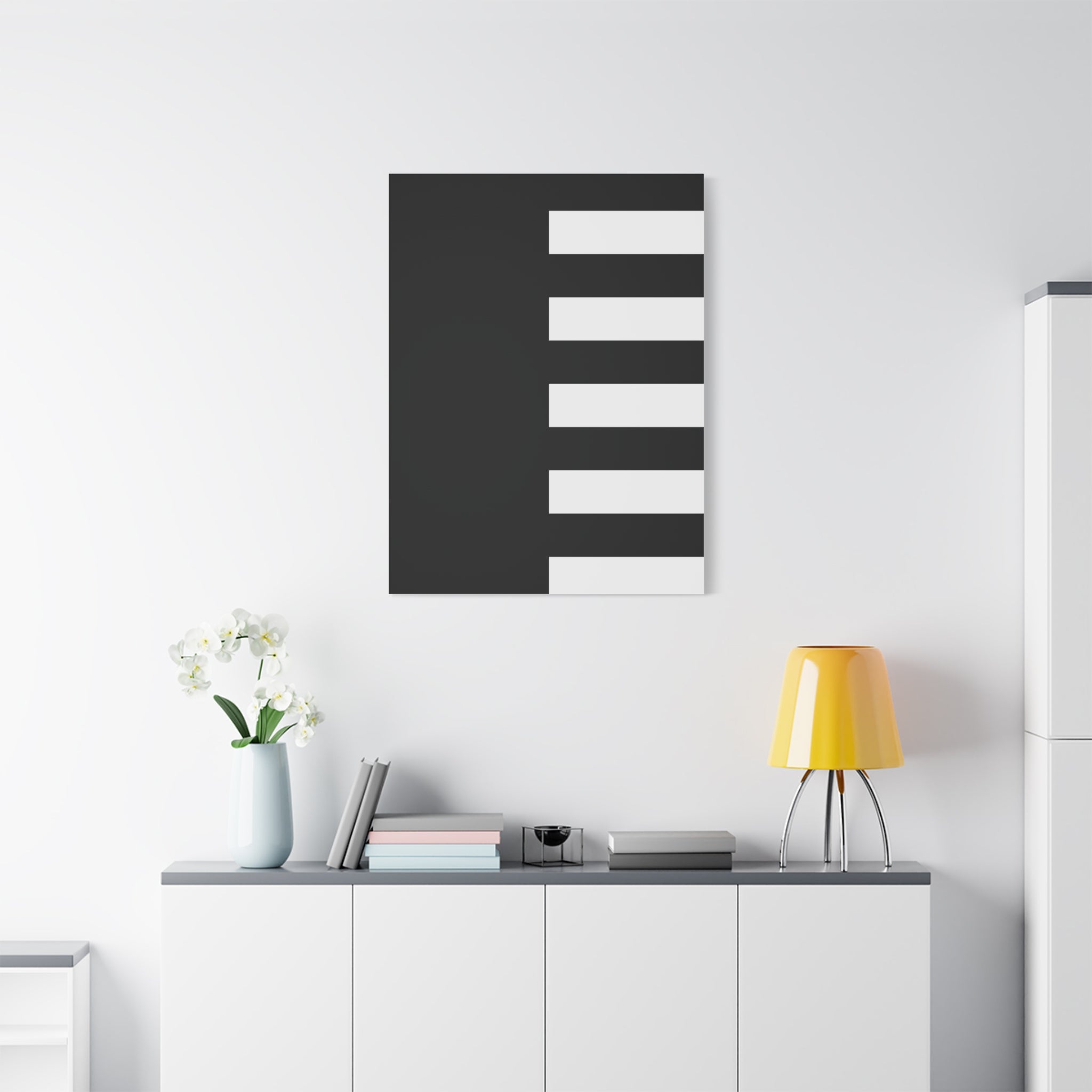 Abstract Minimalist Black & White Canvas Art