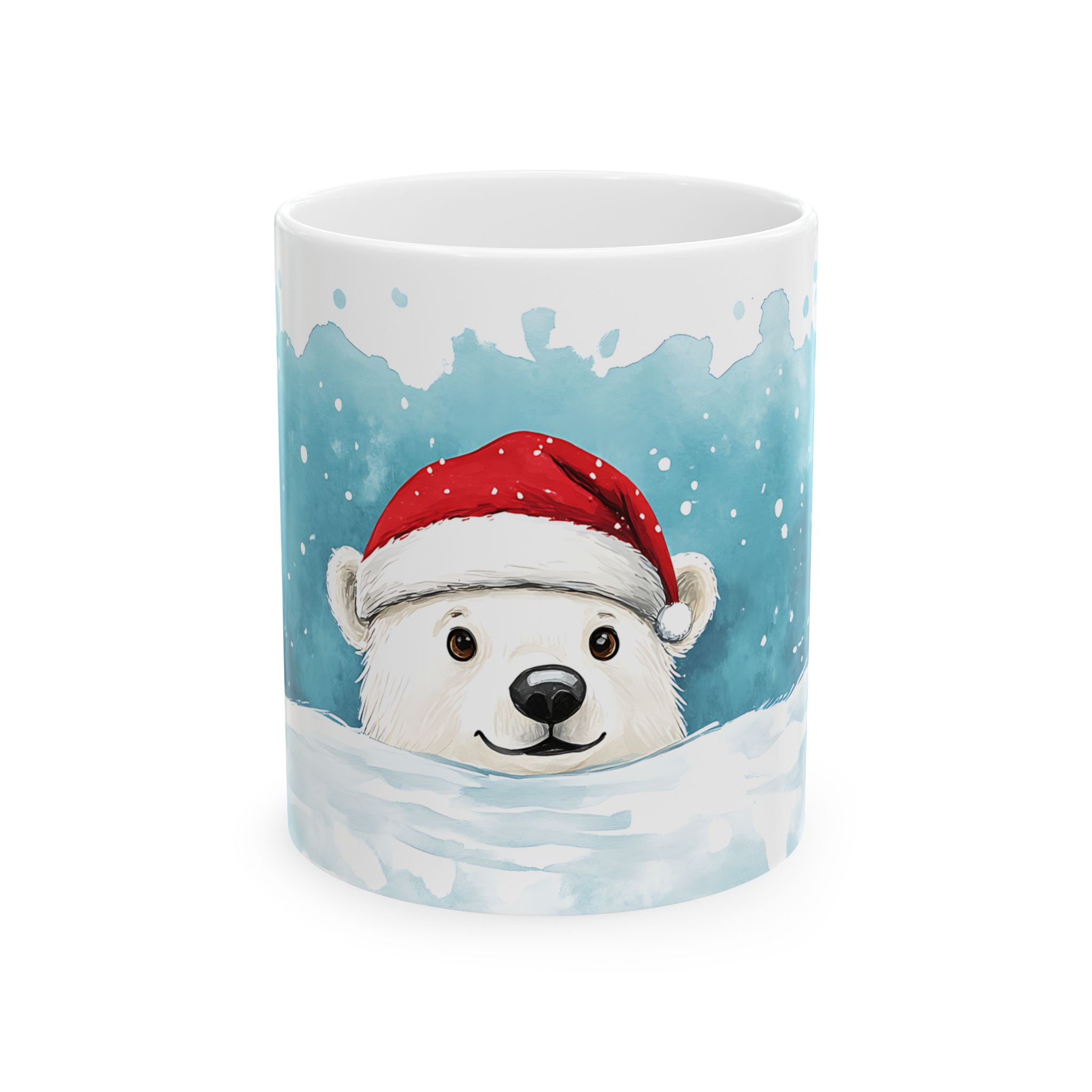 Polar Bear Santa Mug - Cute Winter Mug