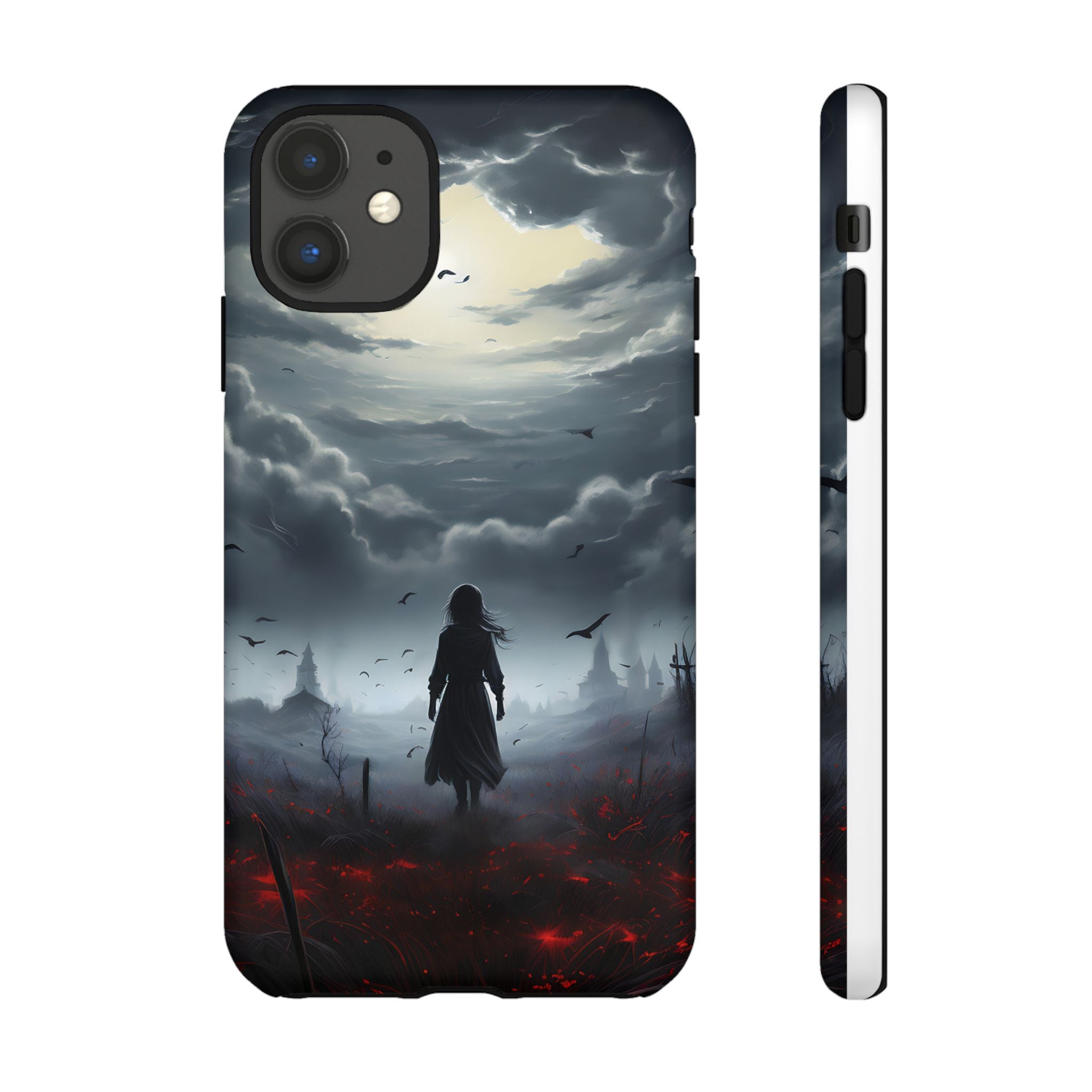 Stormy Silhouette Hexagon Stone iPhone Case