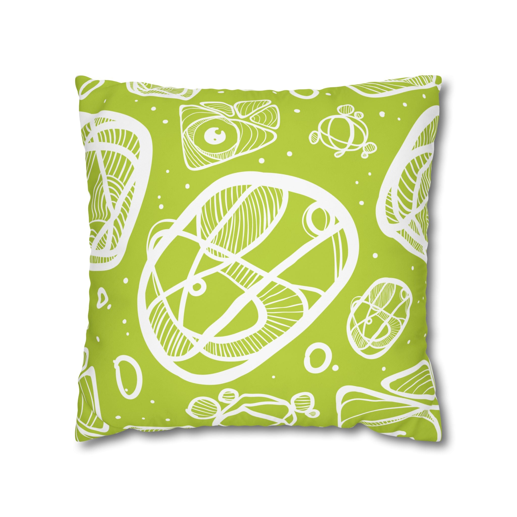 Lime Green Abstract Art Pillowcase