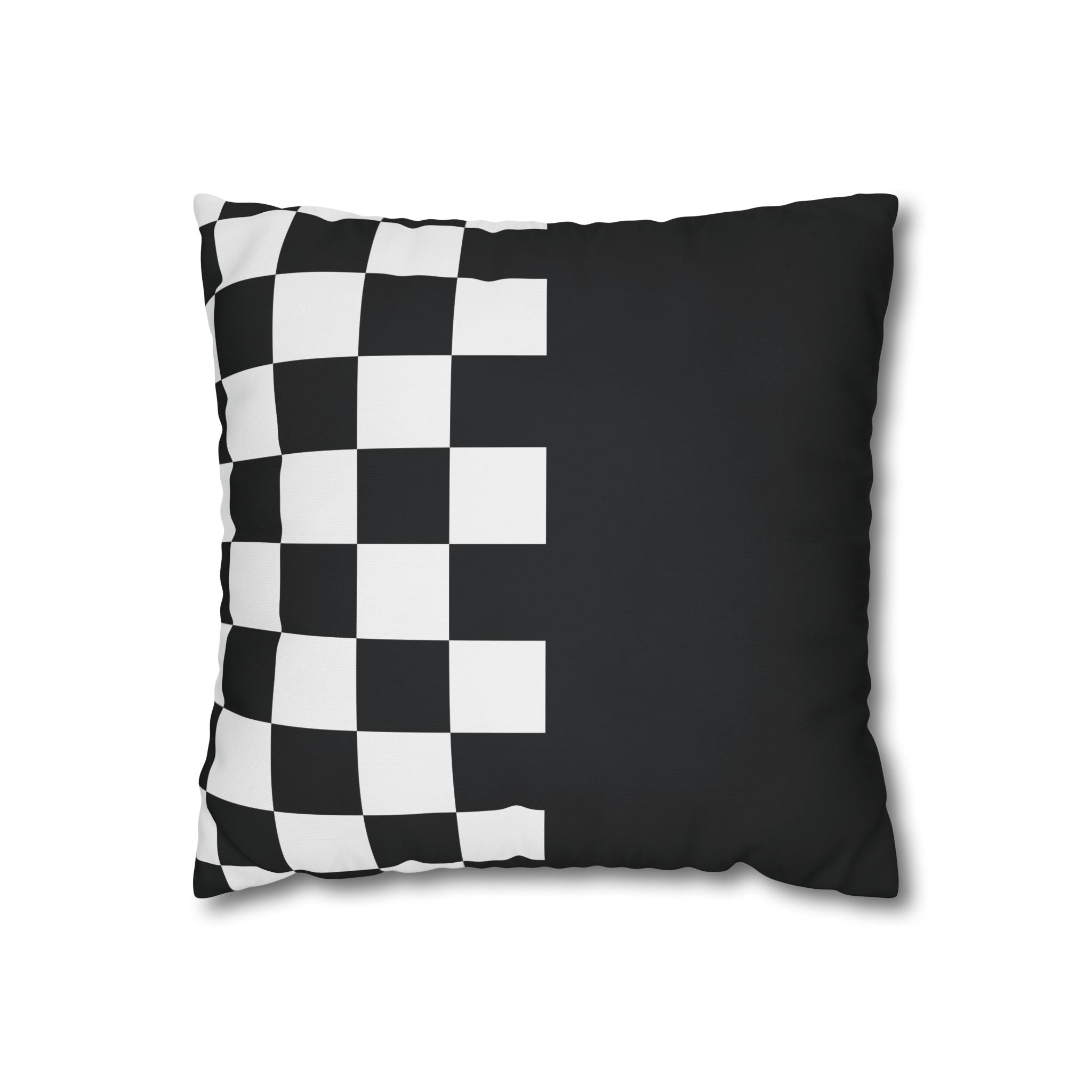 Abstract Checkered Pillowcase - Black & White