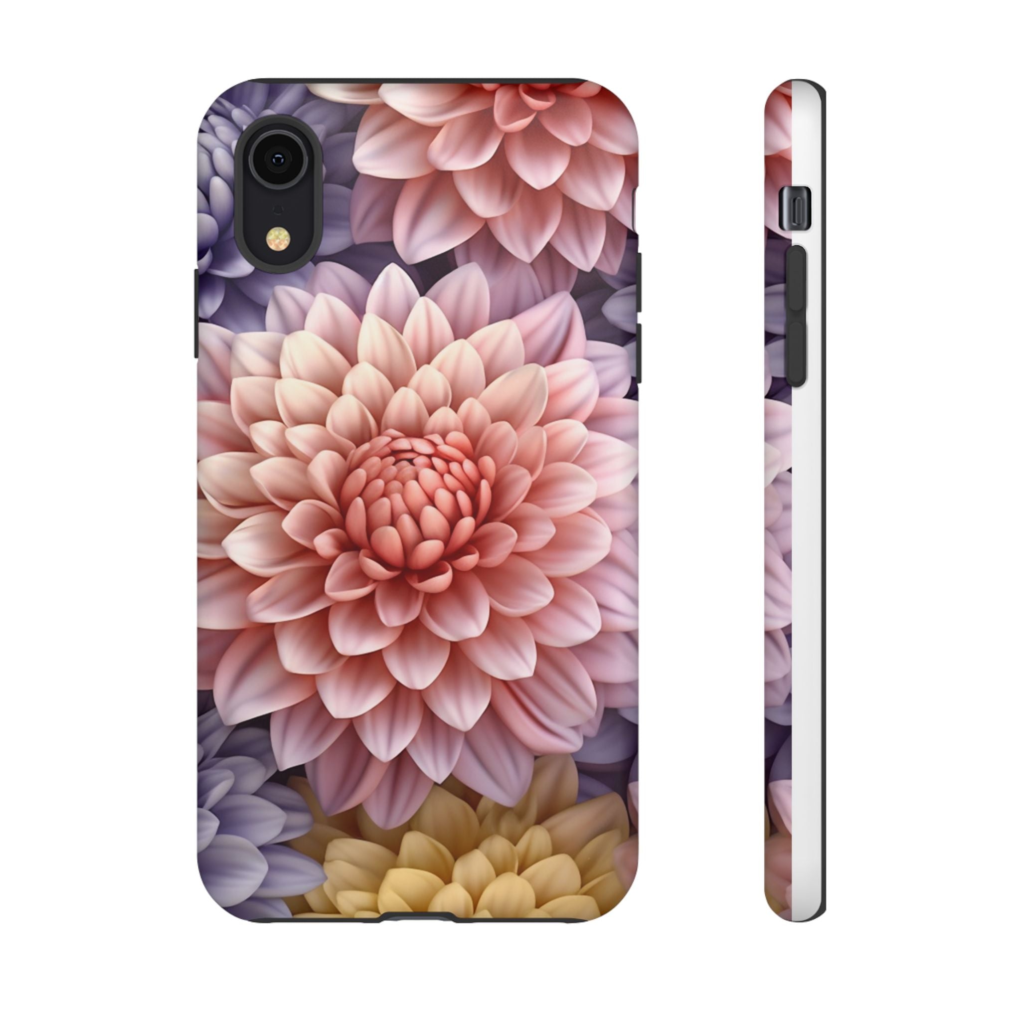 Dahlia Bloom Hexagon Stone iPhone Case