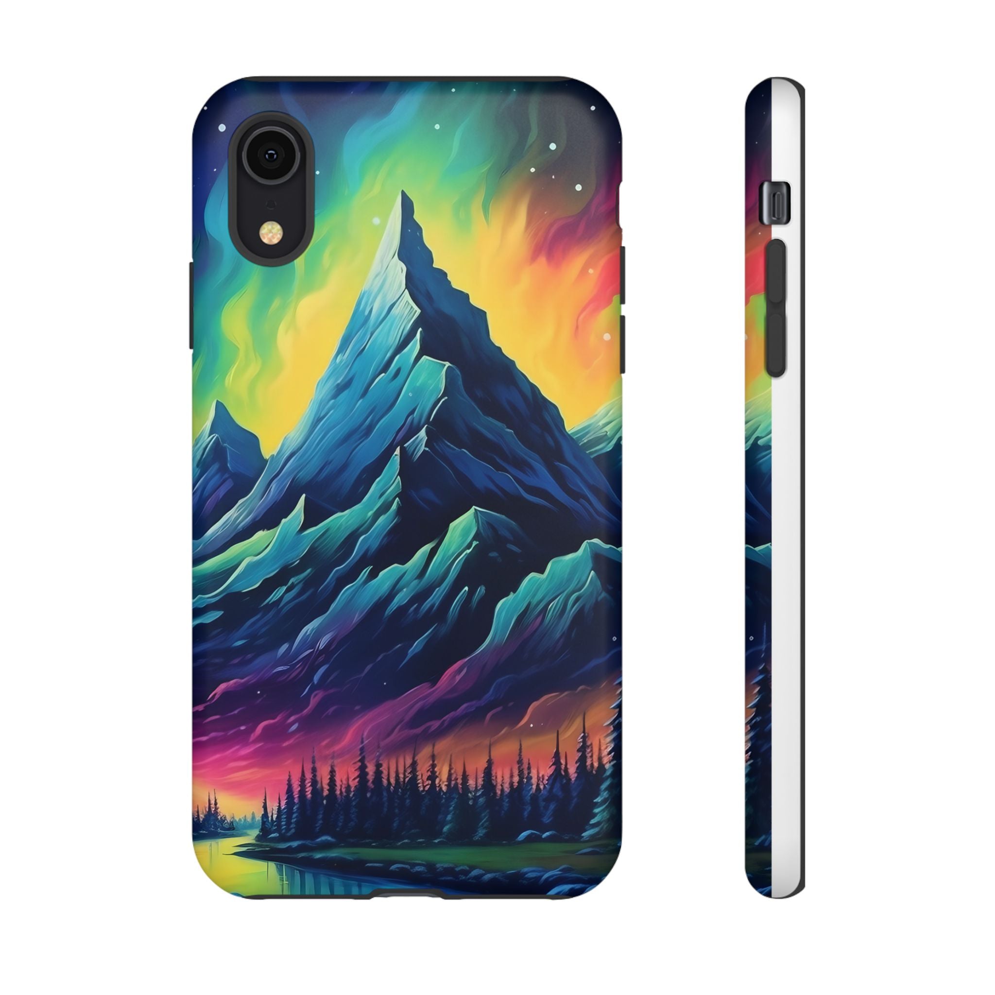 Aurora Mountain Hexagon iPhone Case