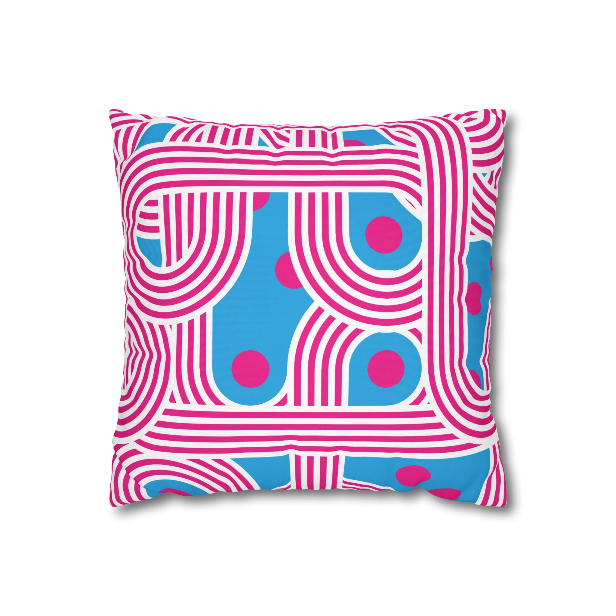 Retro Pink & Teal Geometric Pillowcase