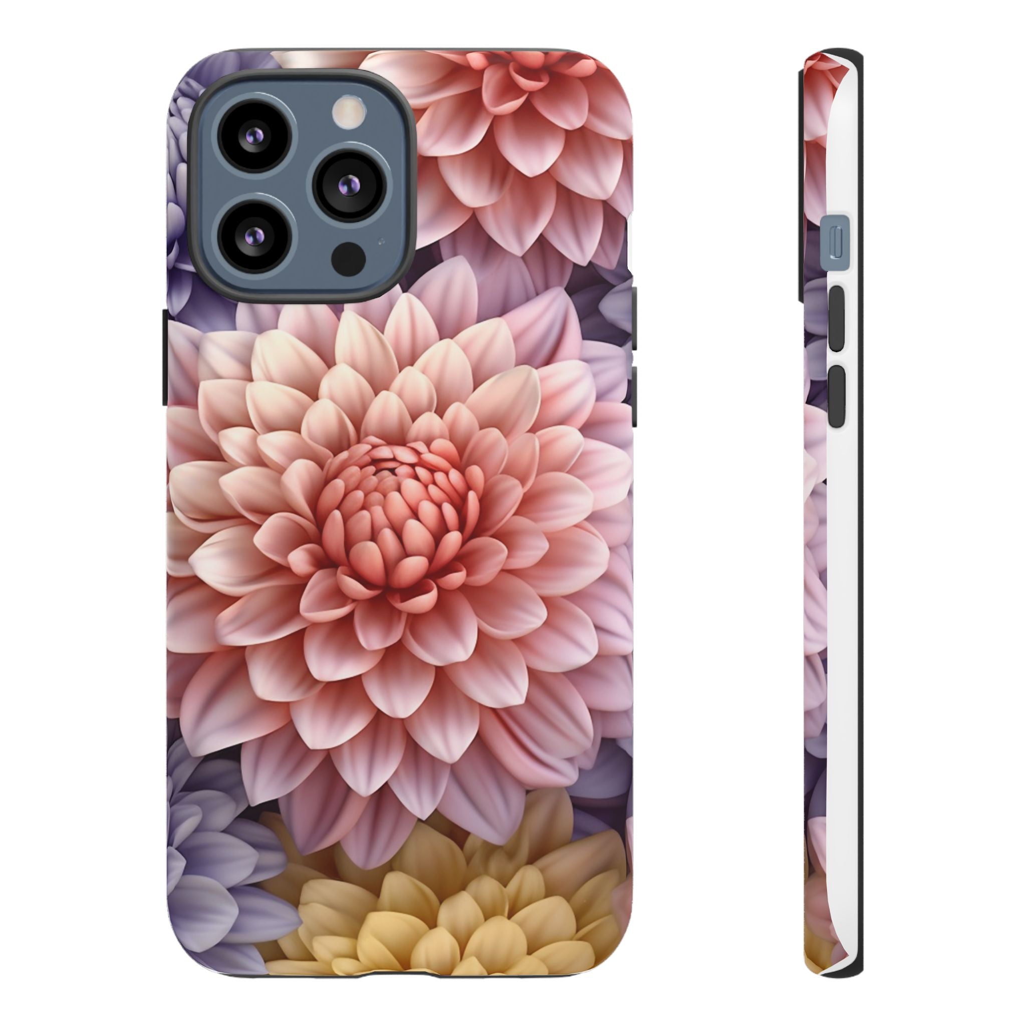 Dahlia Bloom Hexagon Stone iPhone Case