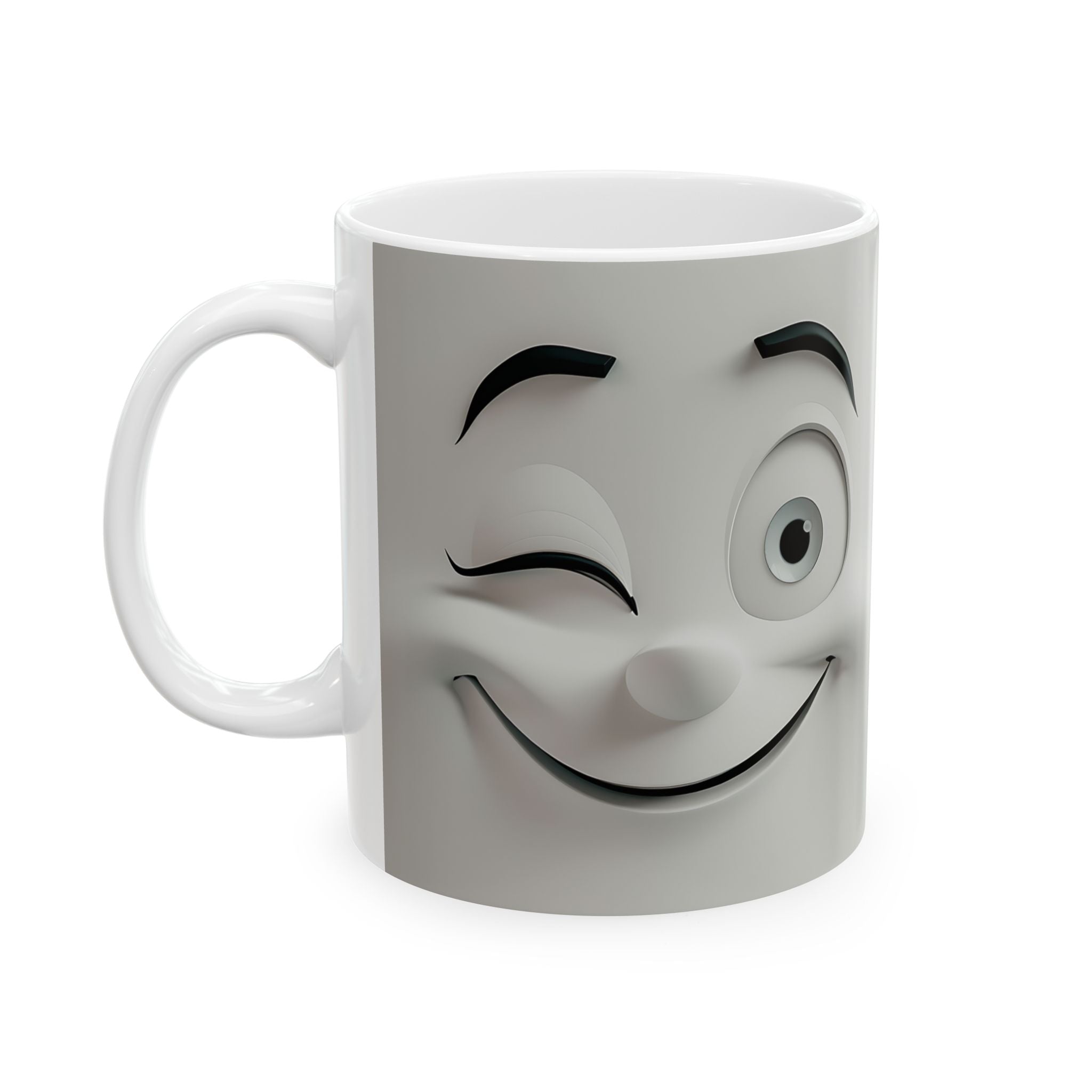 Winking Faces Mug - Cute Clay Design