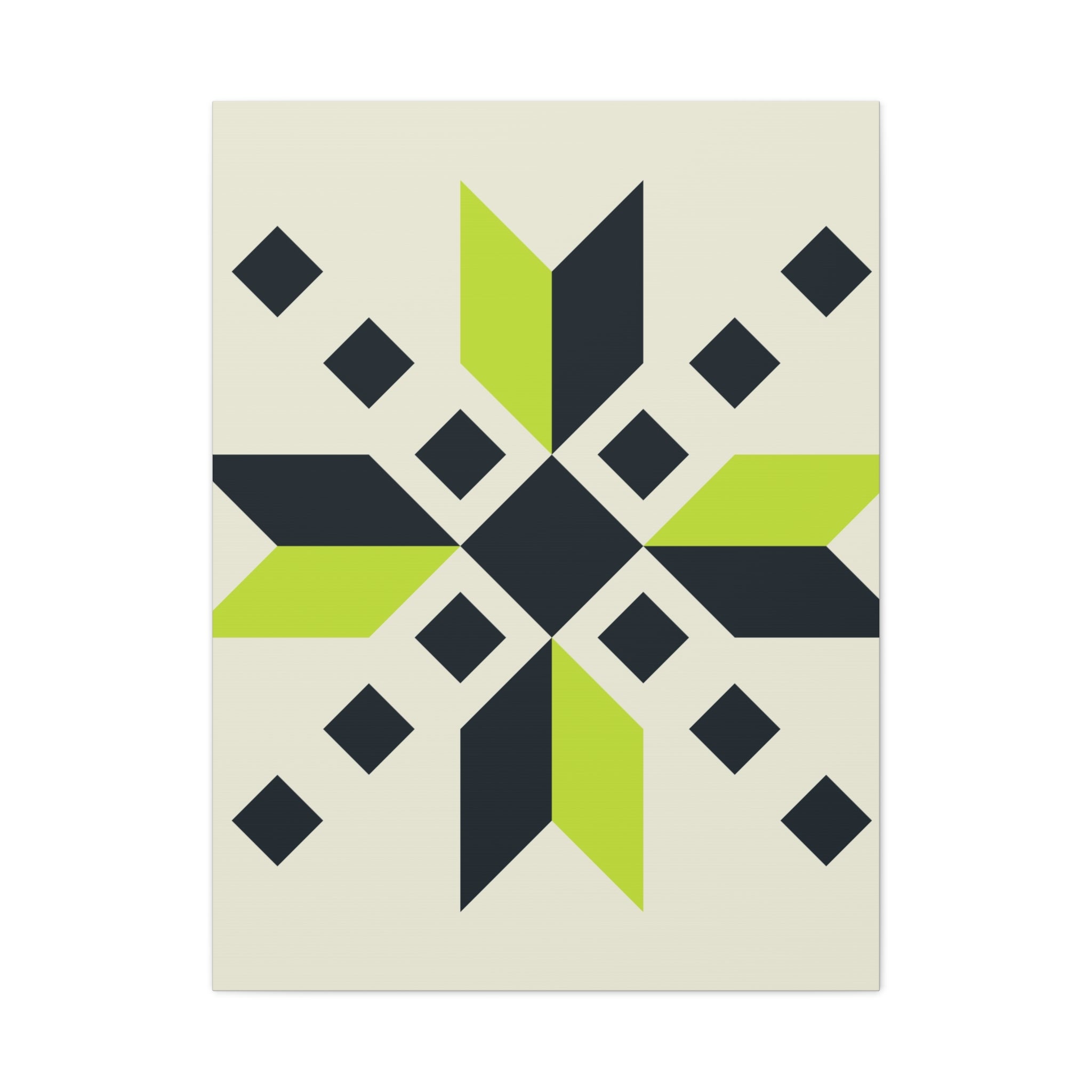 Geometric Green Starburst Canvas Art