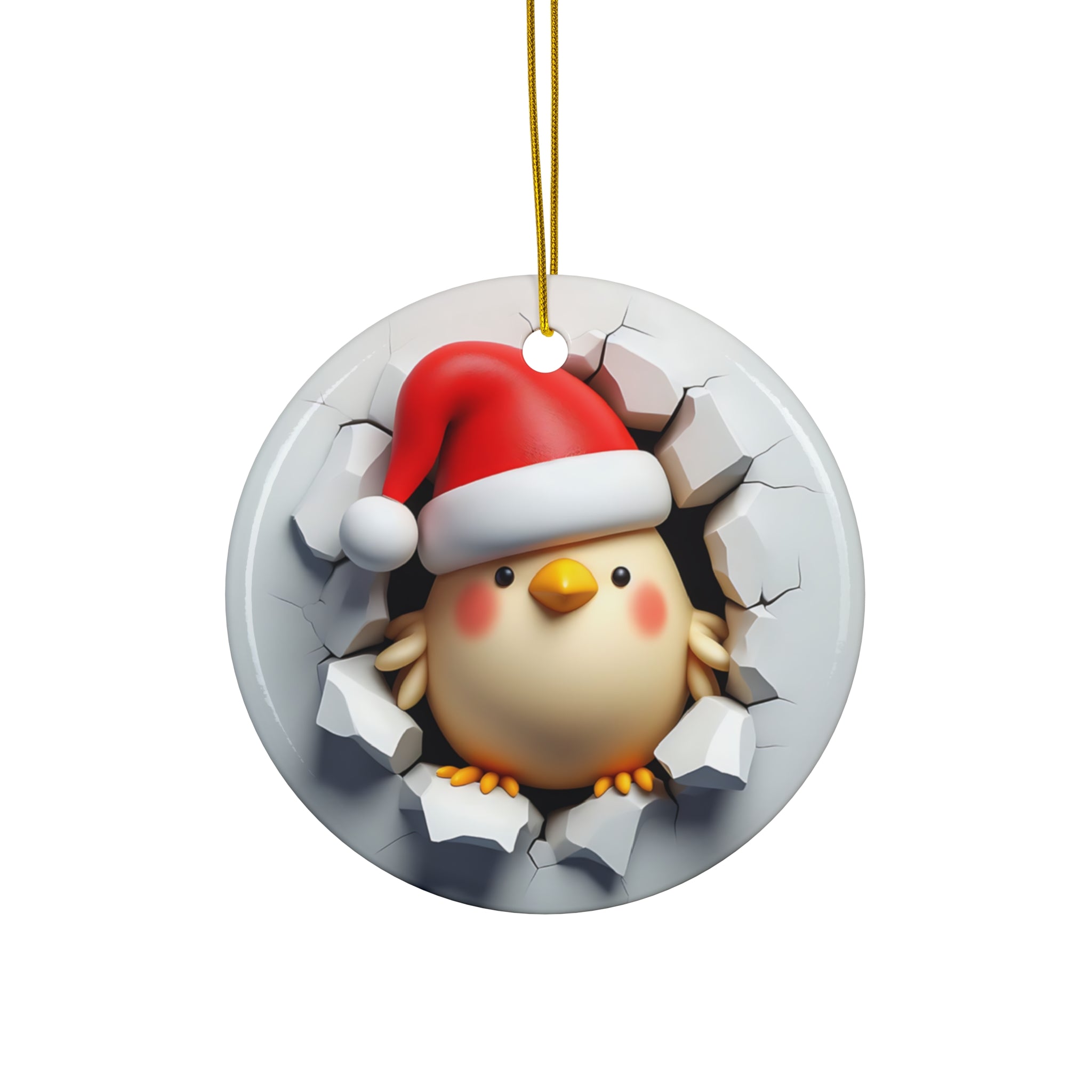 Santa Chick Ornament: Cute Christmas Decor