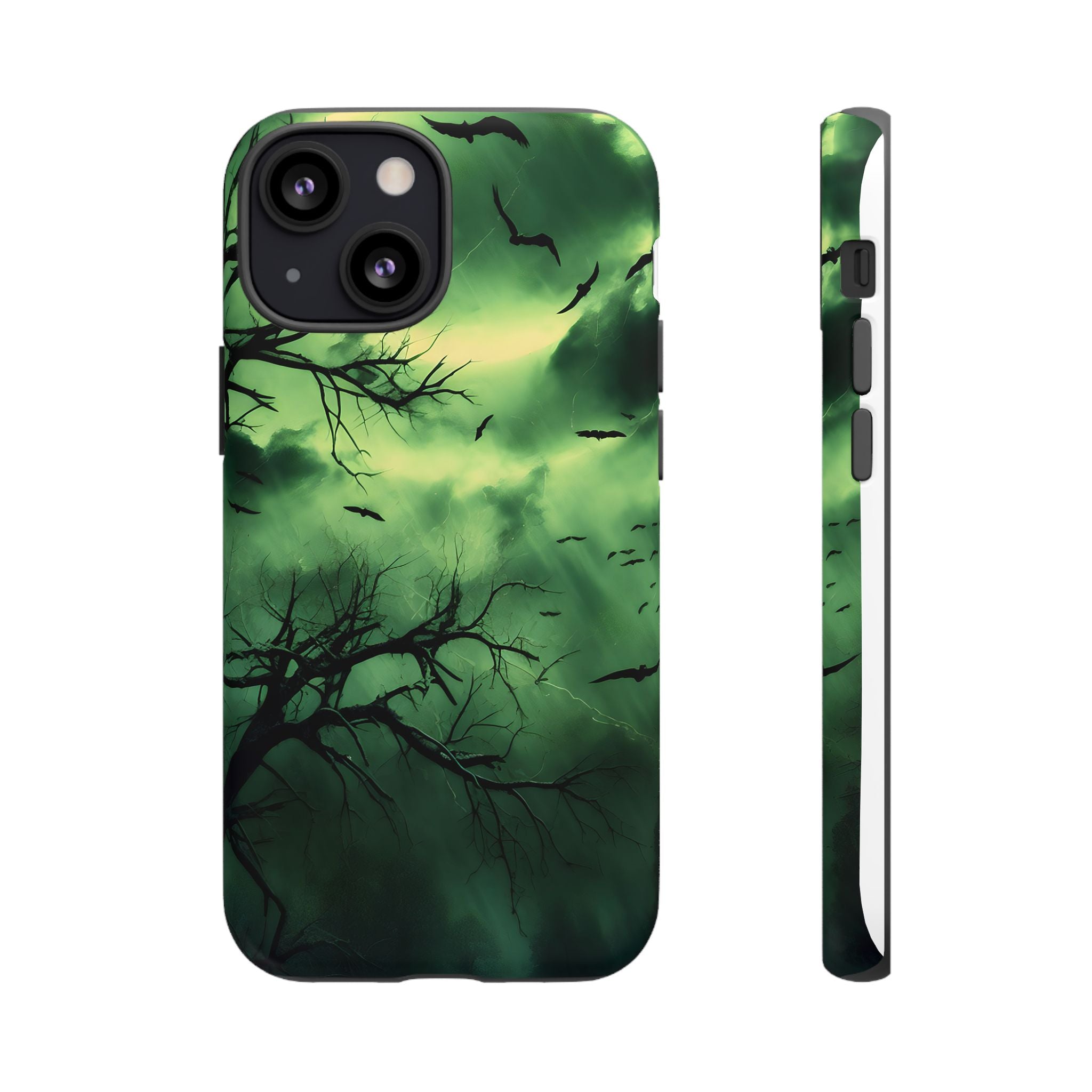 Gothic Green Forest iPhone Case - Hexagon Stone