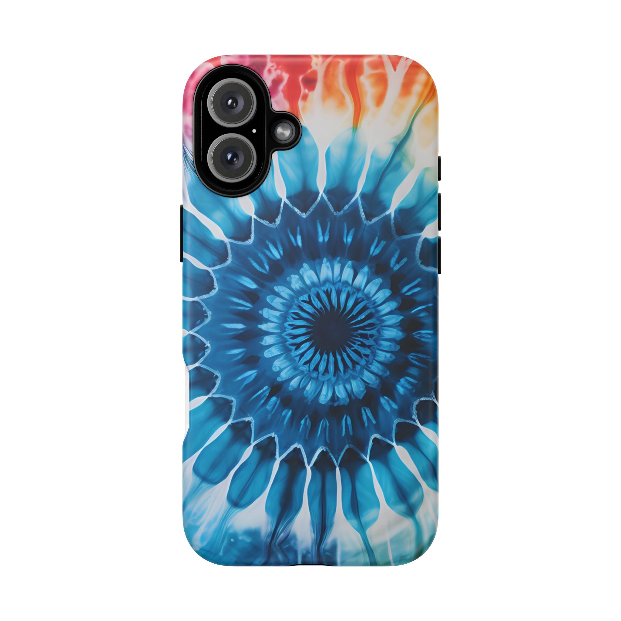 Cosmic Mandala Tie-Dye iPhone Case - Rugged Hexagon Stone