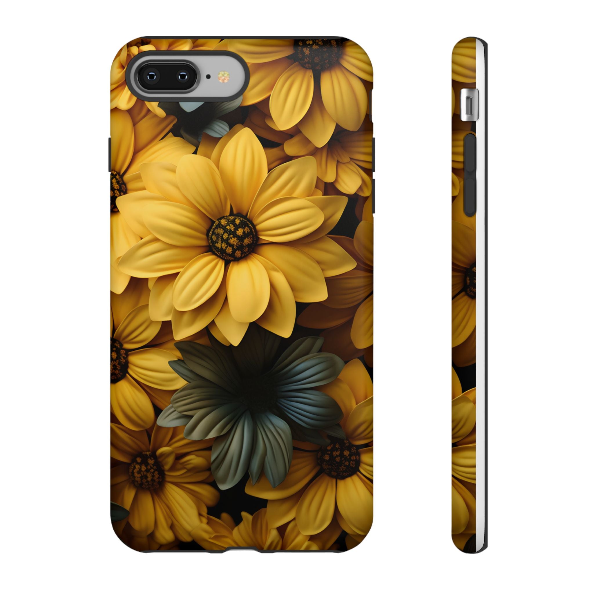 Golden Bloom Hexagon iPhone Case - Rugged Texture