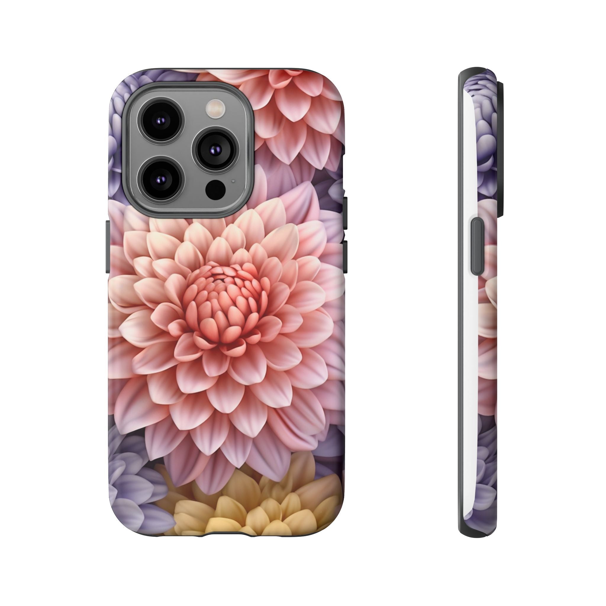 Dahlia Bloom Hexagon Stone iPhone Case