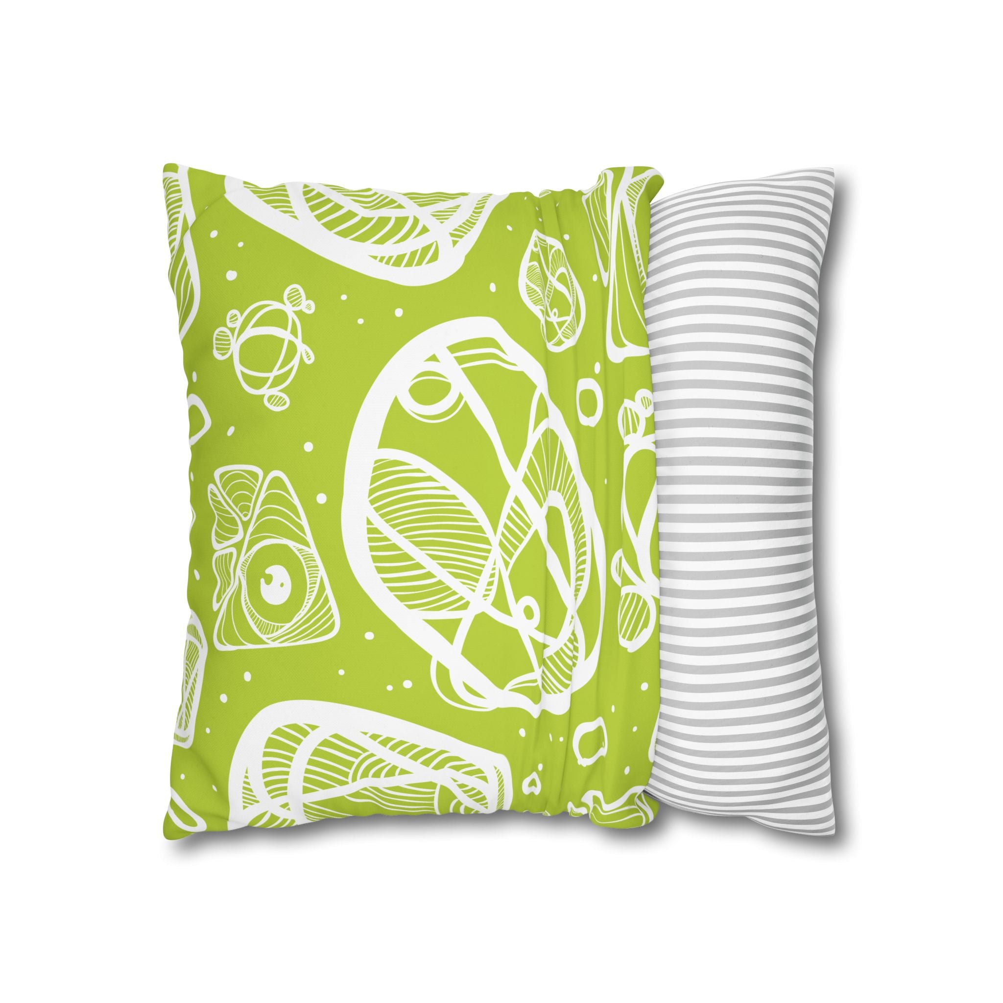 Lime Green Abstract Art Pillowcase