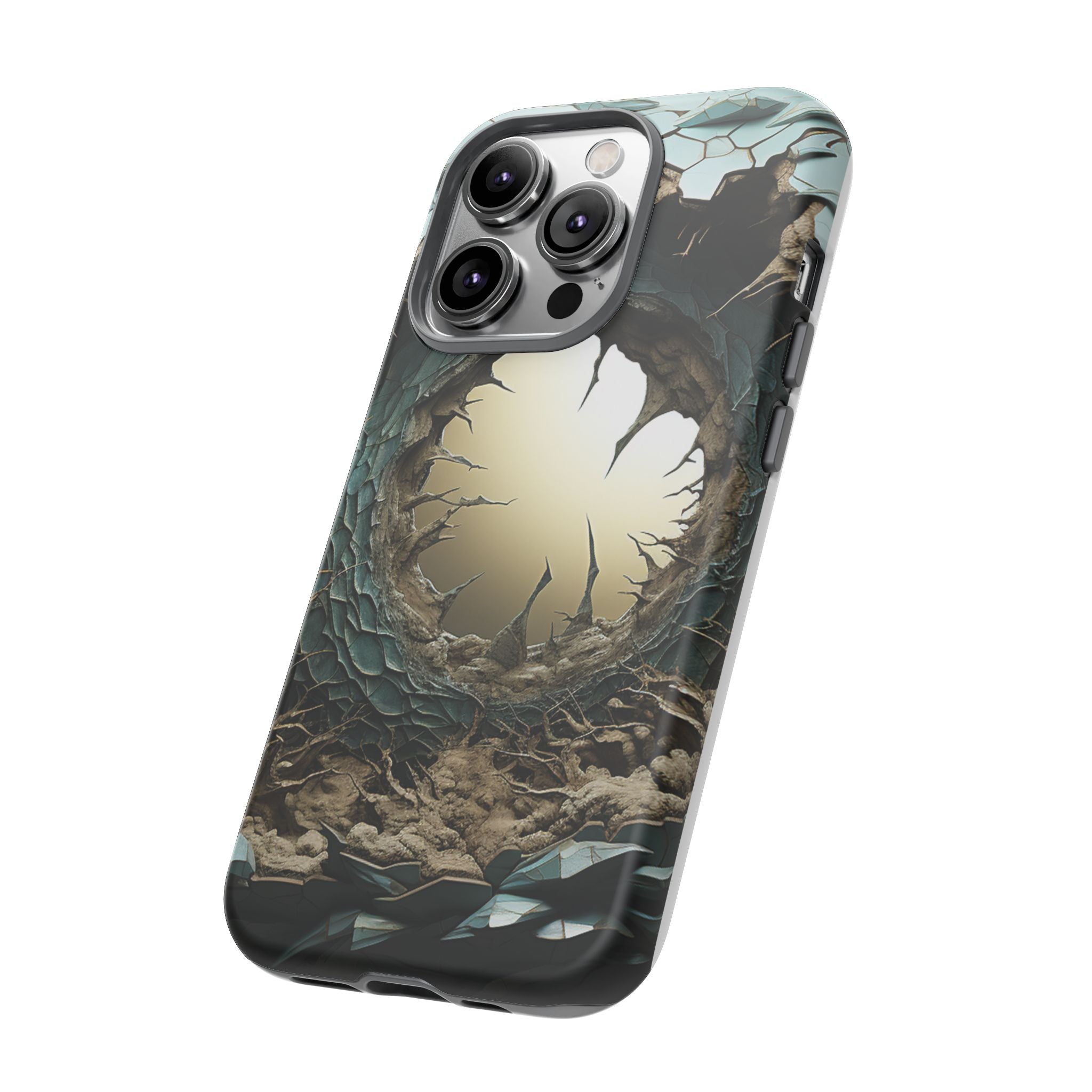 Surreal Alien Landscape Hexagon Stone iPhone Case