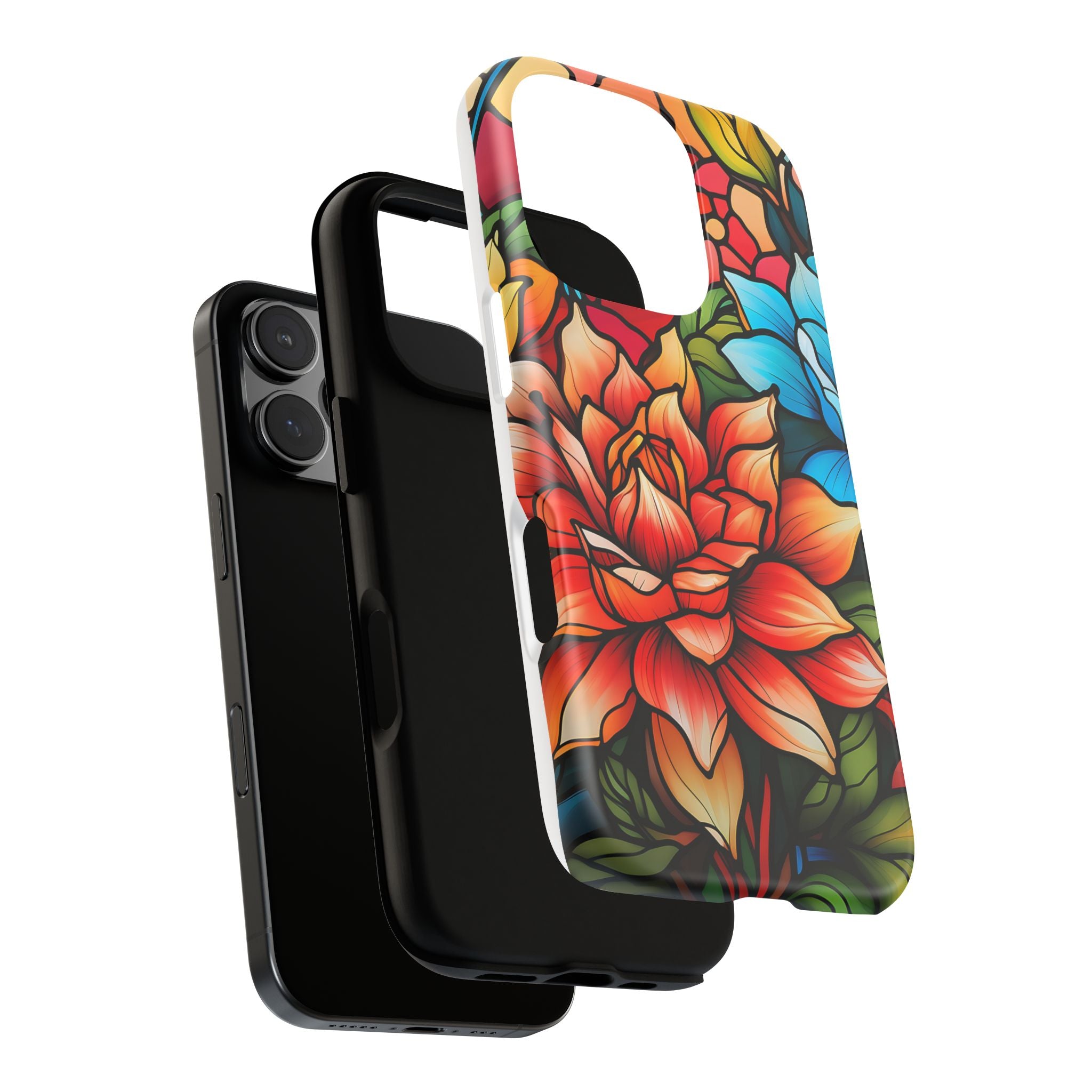 Stained Glass Floral iPhone Case - Hexagon Stone