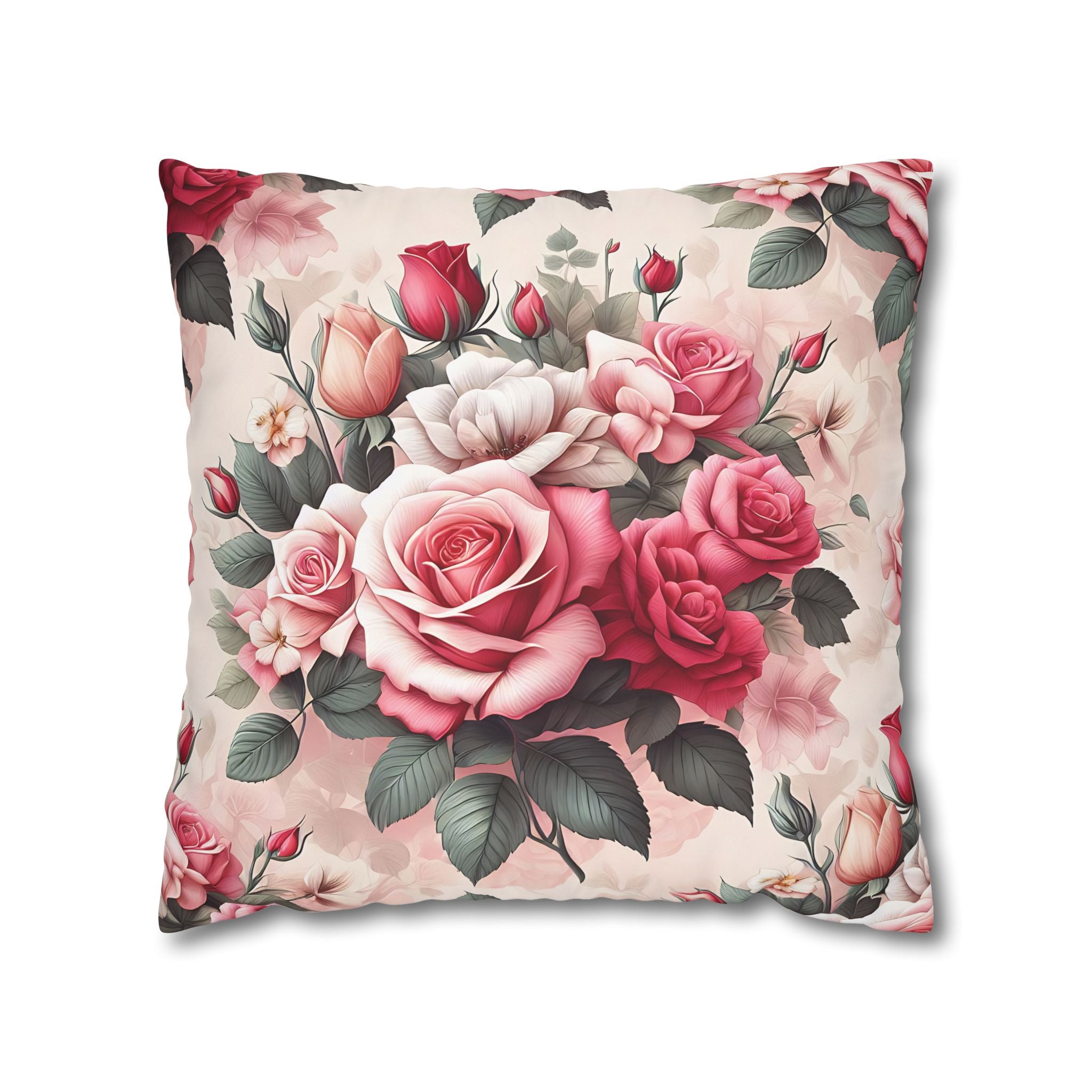 Pink Rose Pillowcase - Romantic Floral Design