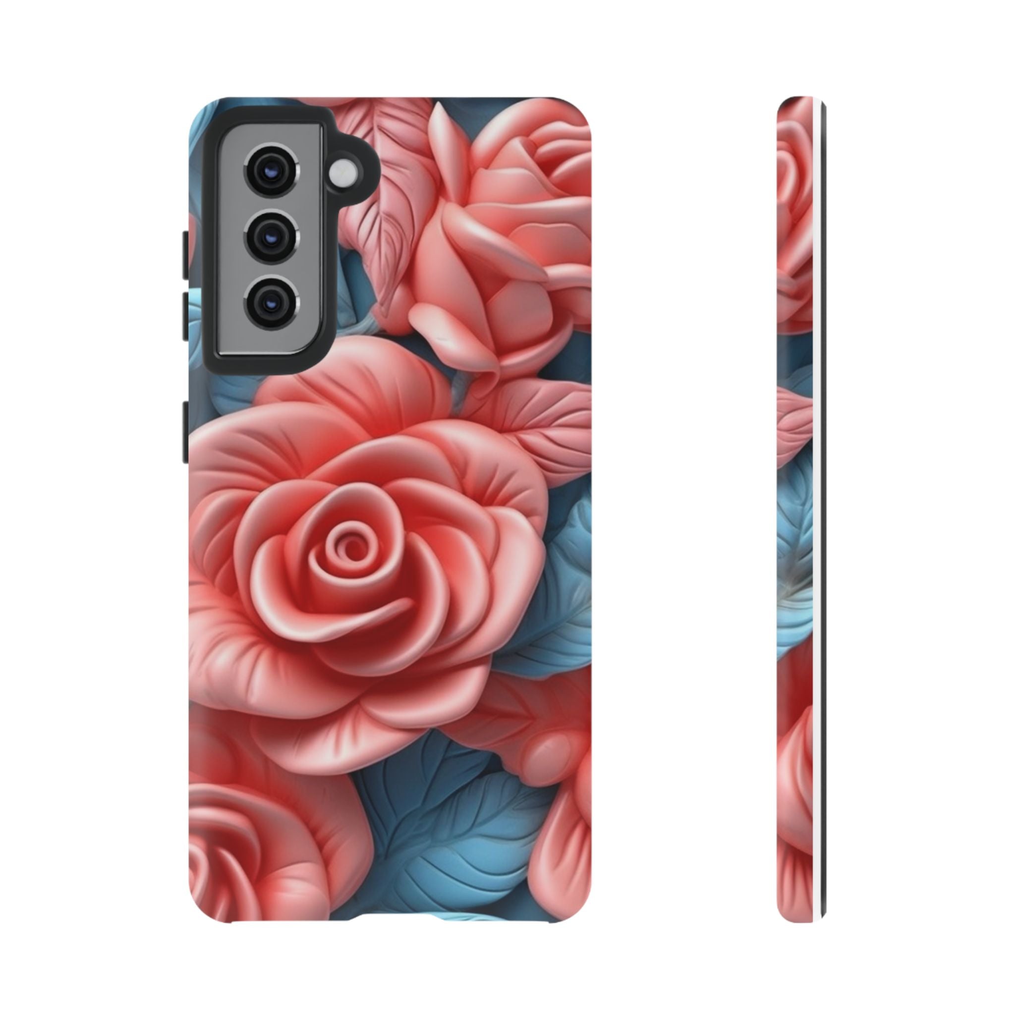 Stylized Floral Samsung Case - Coral Rose