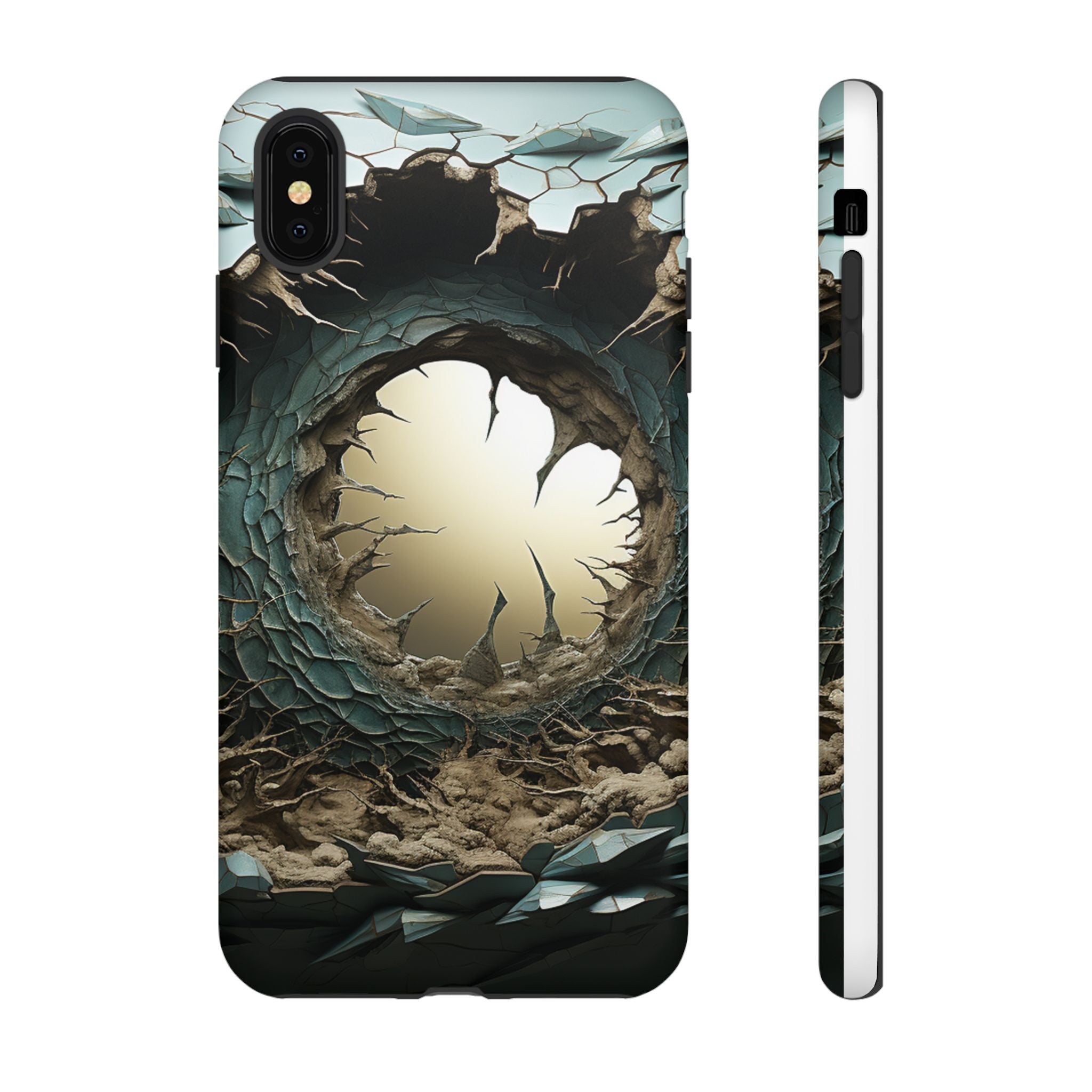 Surreal Alien Landscape Hexagon Stone iPhone Case