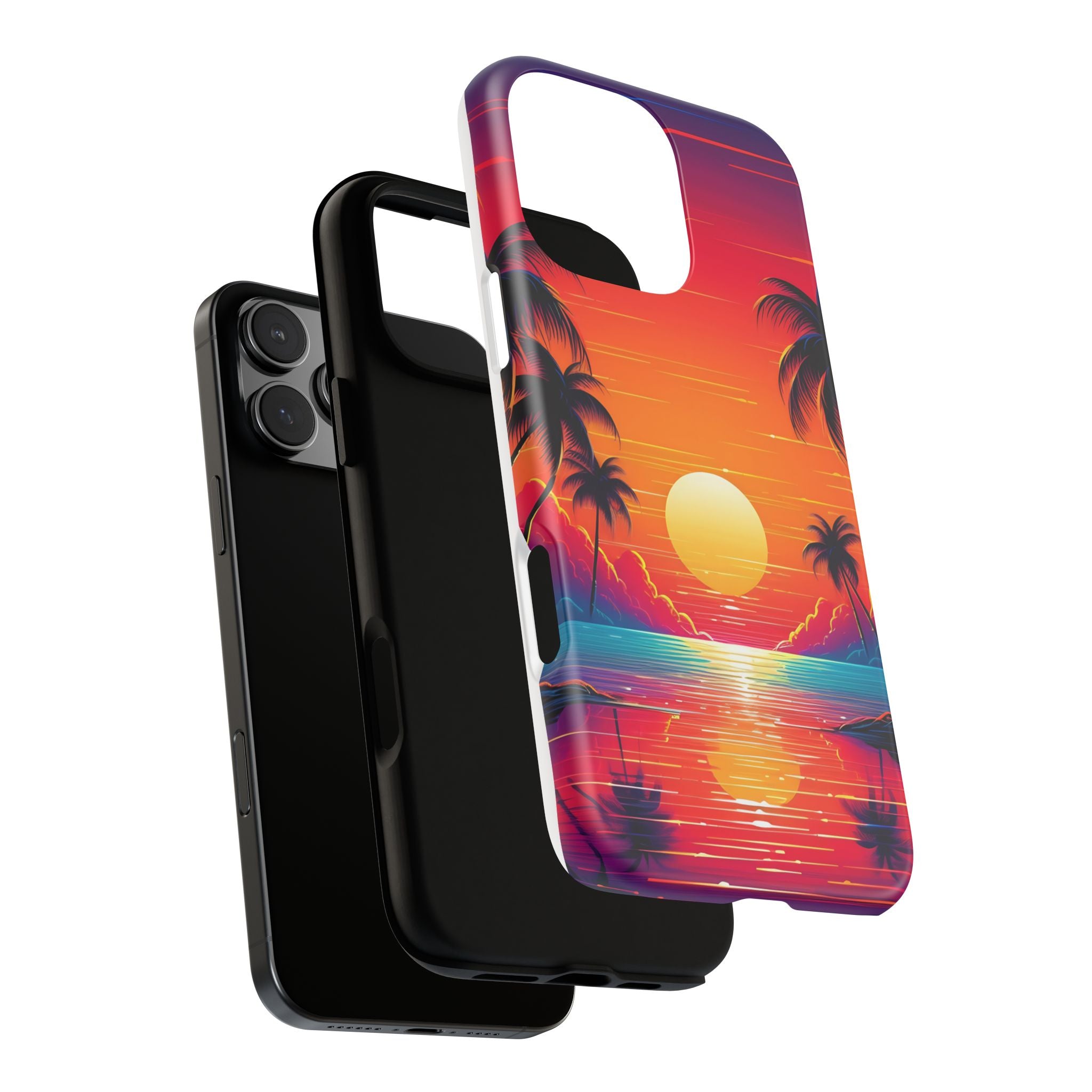 Sunset Palm Beach iPhone Case - Hexagon Stone