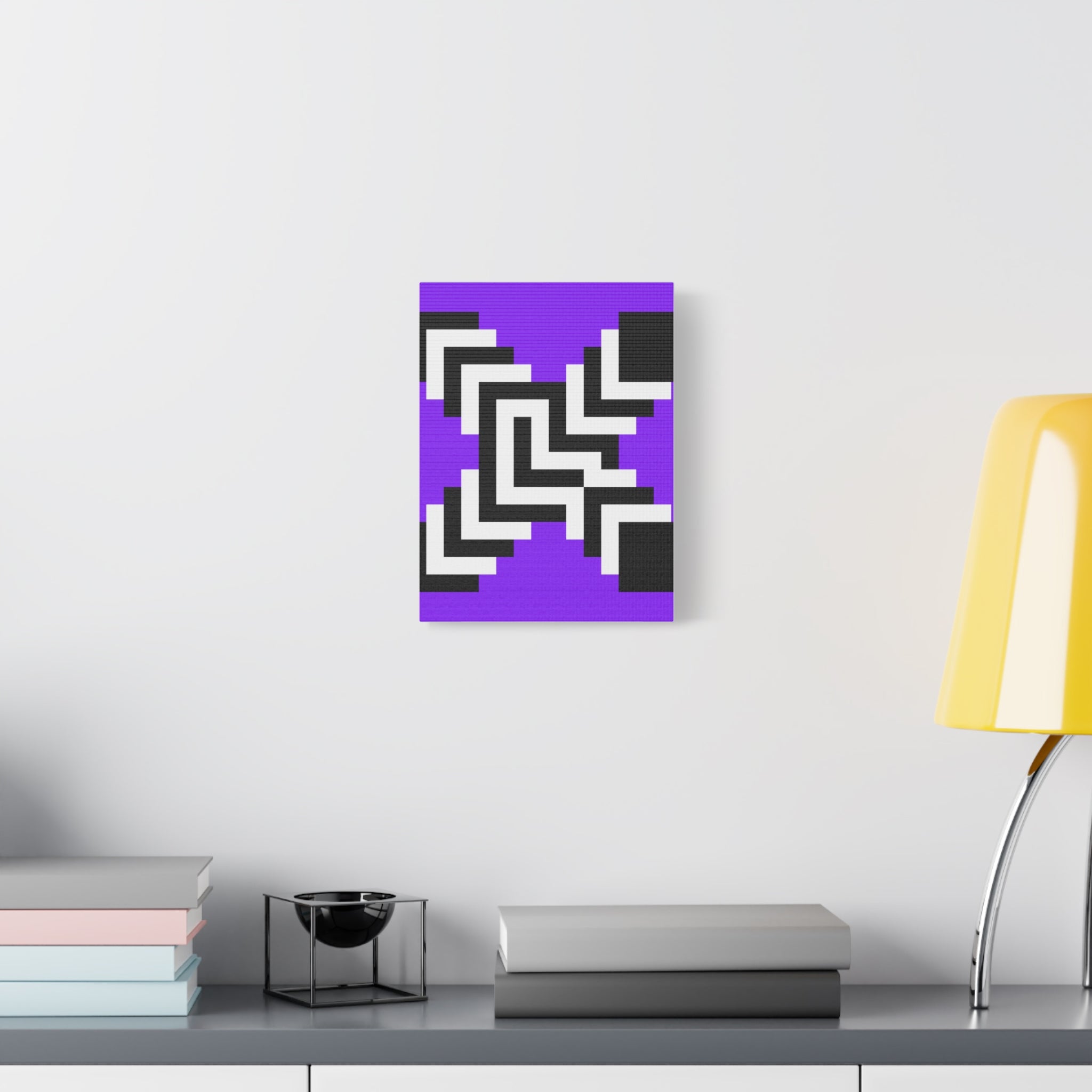 Purple Pixel Art Geometric Canvas