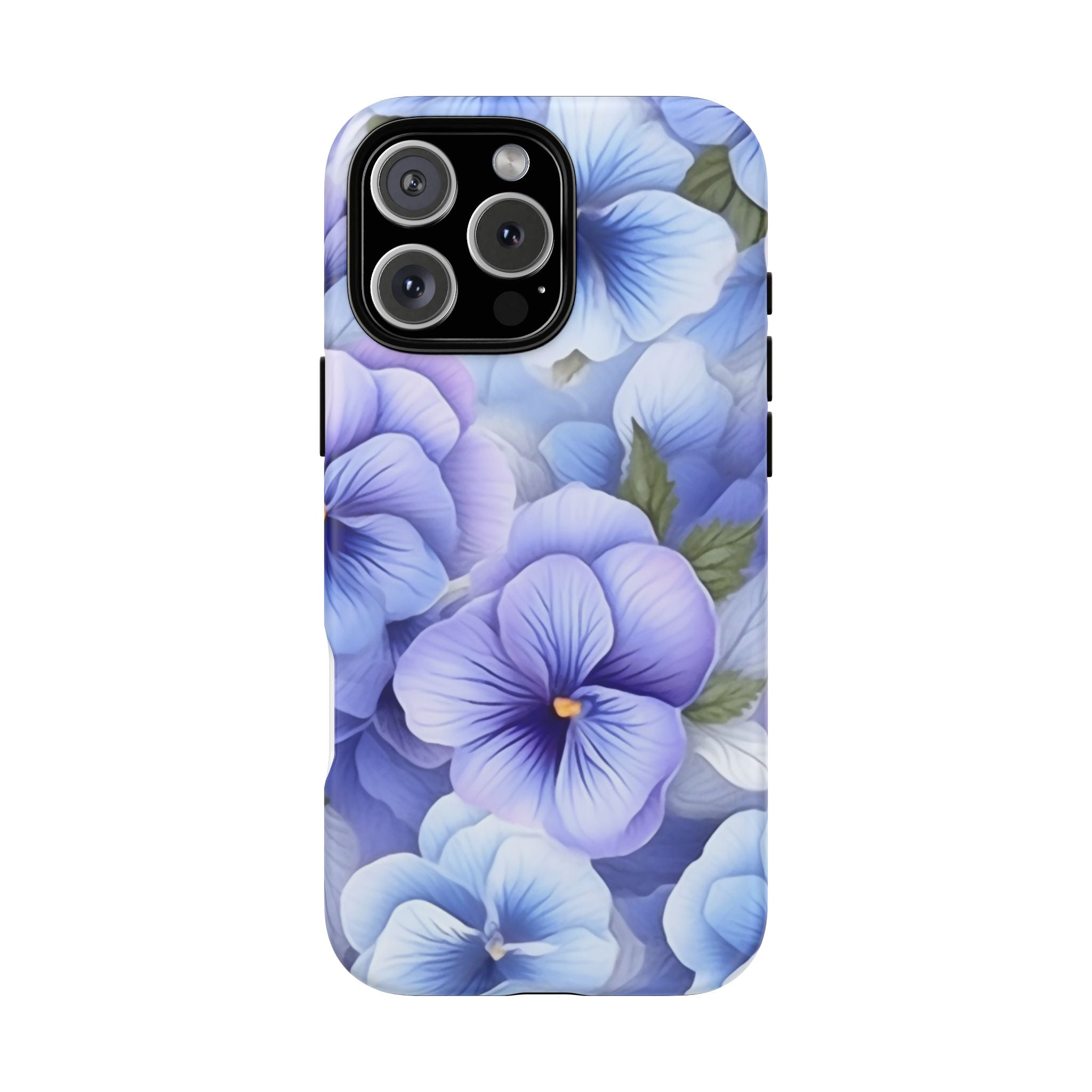 Dreamy Pansy Blue iPhone Case - Hexagon Stone