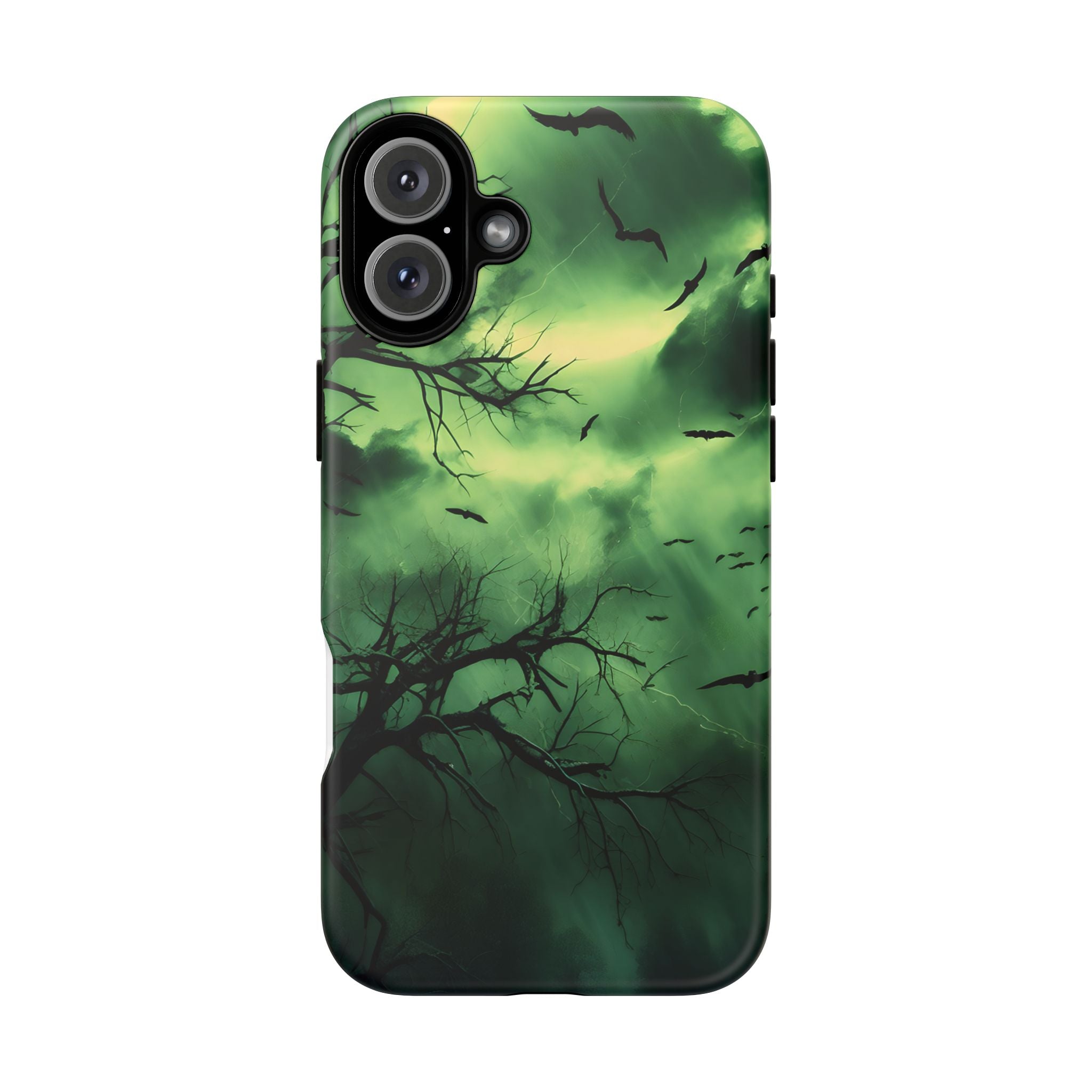 Gothic Green Forest iPhone Case - Hexagon Stone