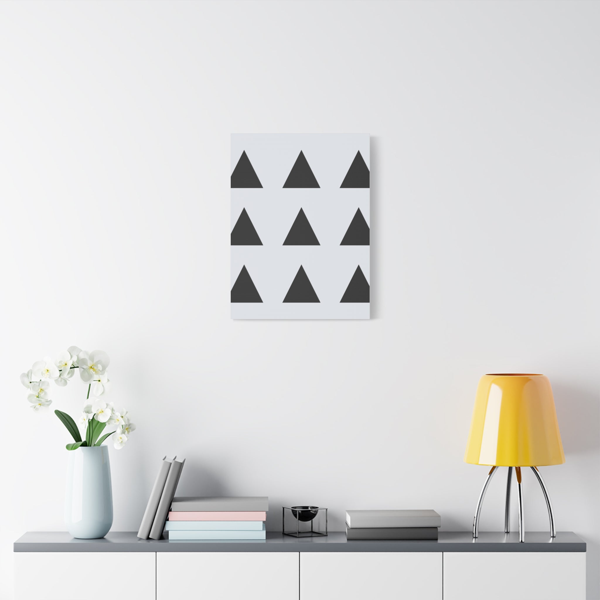 Geometric Black Triangle Canvas Art