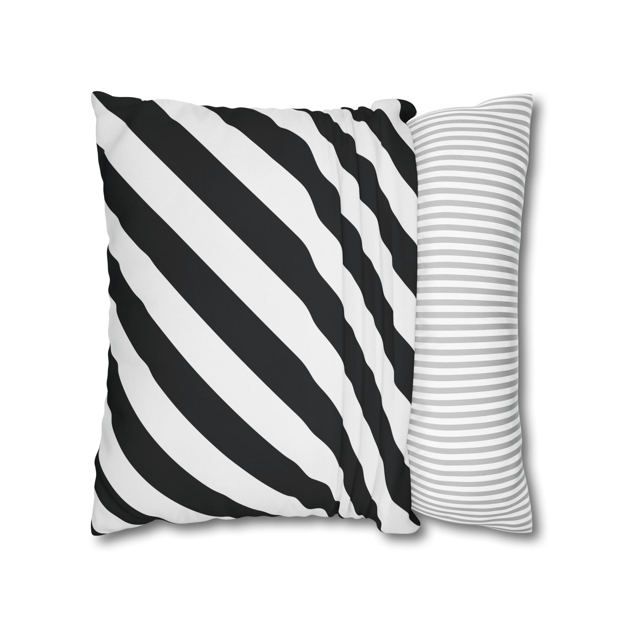 Geometric Stripe Pillowcase - Black & White