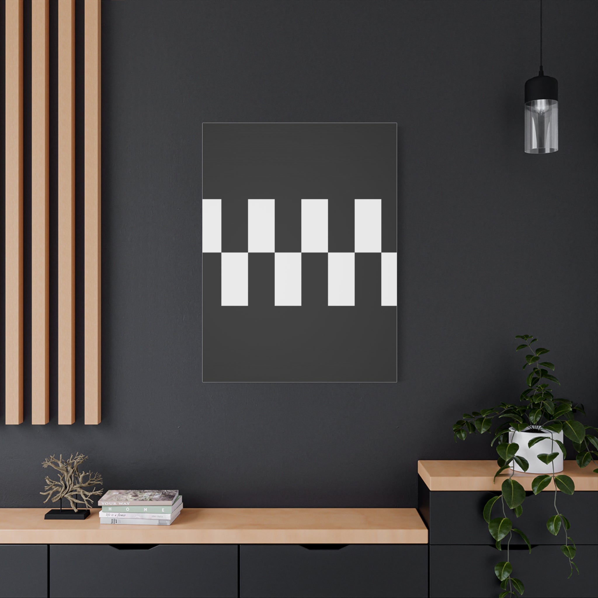 Black & White Checkered Canvas Art