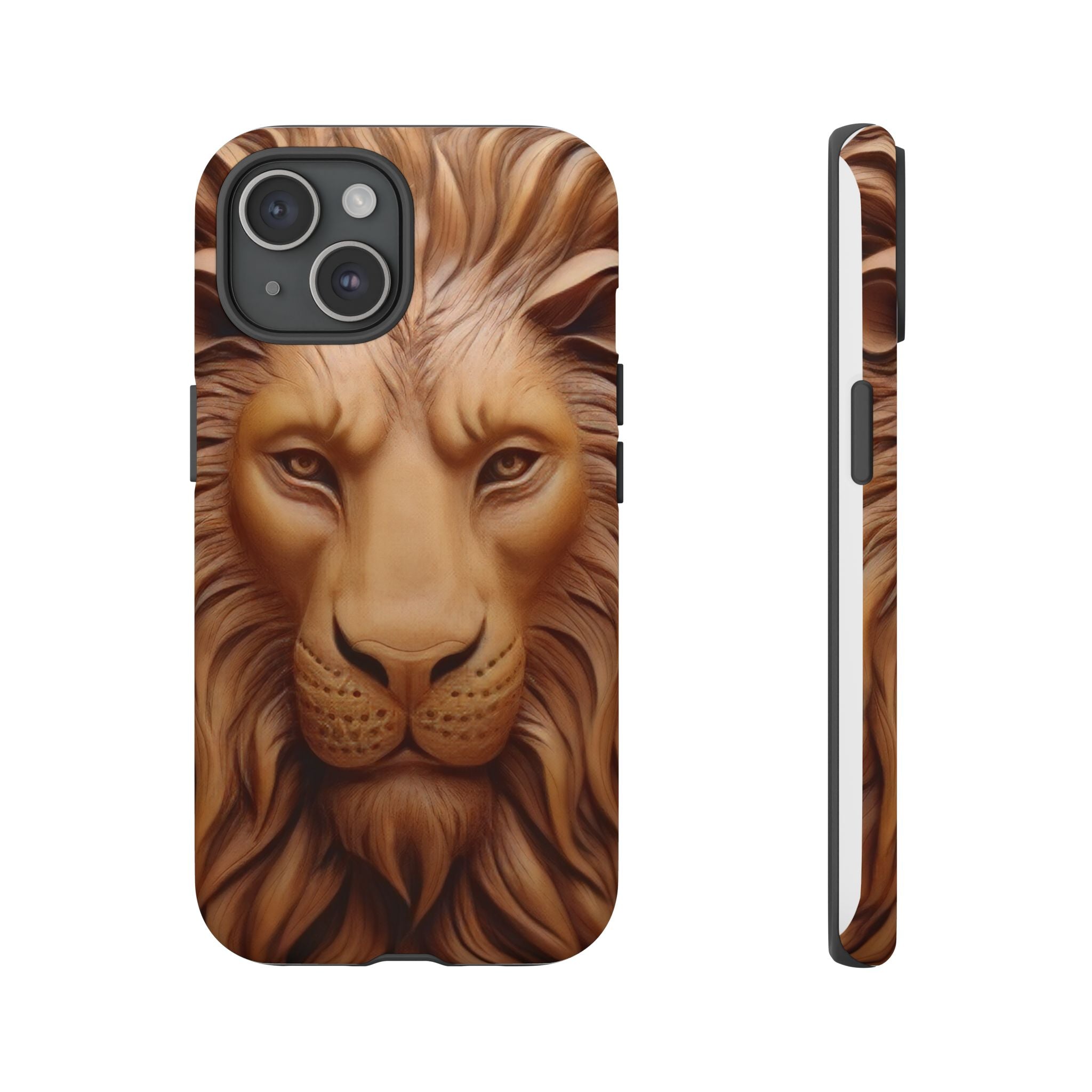 Majestic Lion Head Hexagon Stone iPhone Case