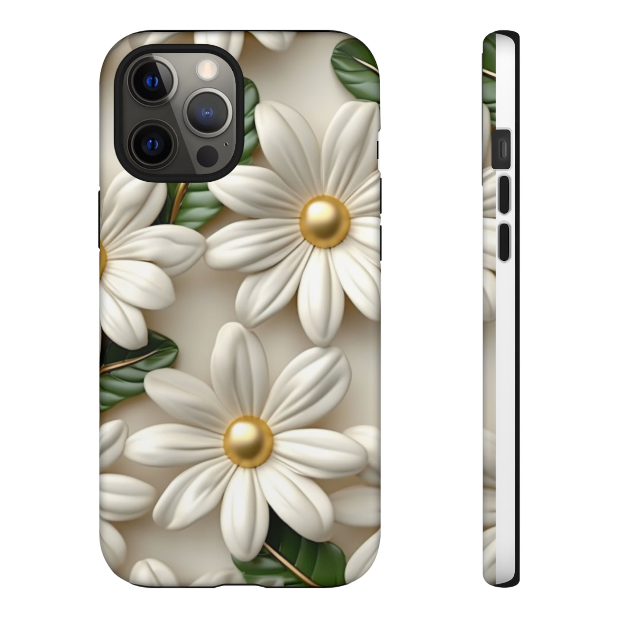 Sculpted Daisy iPhone Case - Hexagon Stone