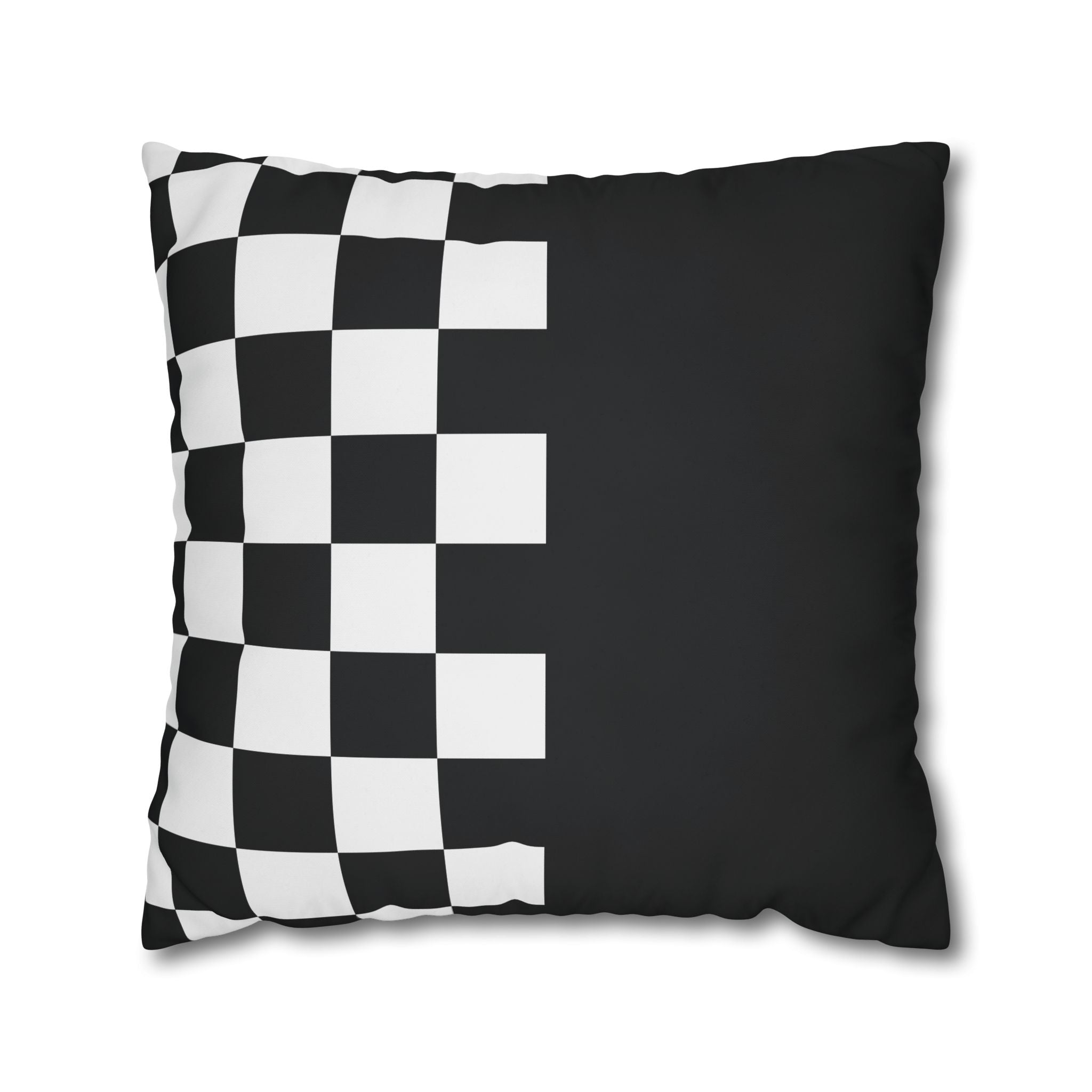 Abstract Checkered Pillowcase - Black & White