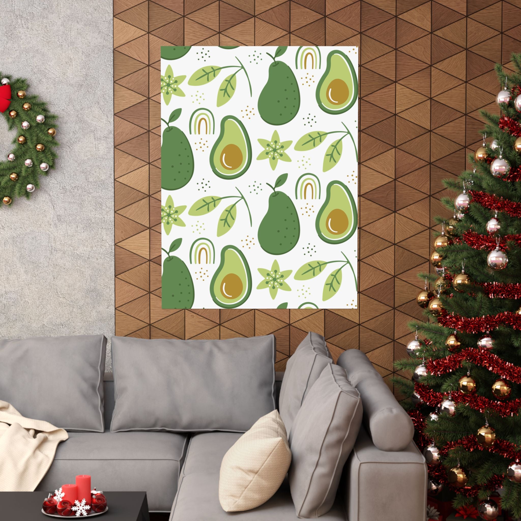 Avocado Floral Pattern Vertical Poster