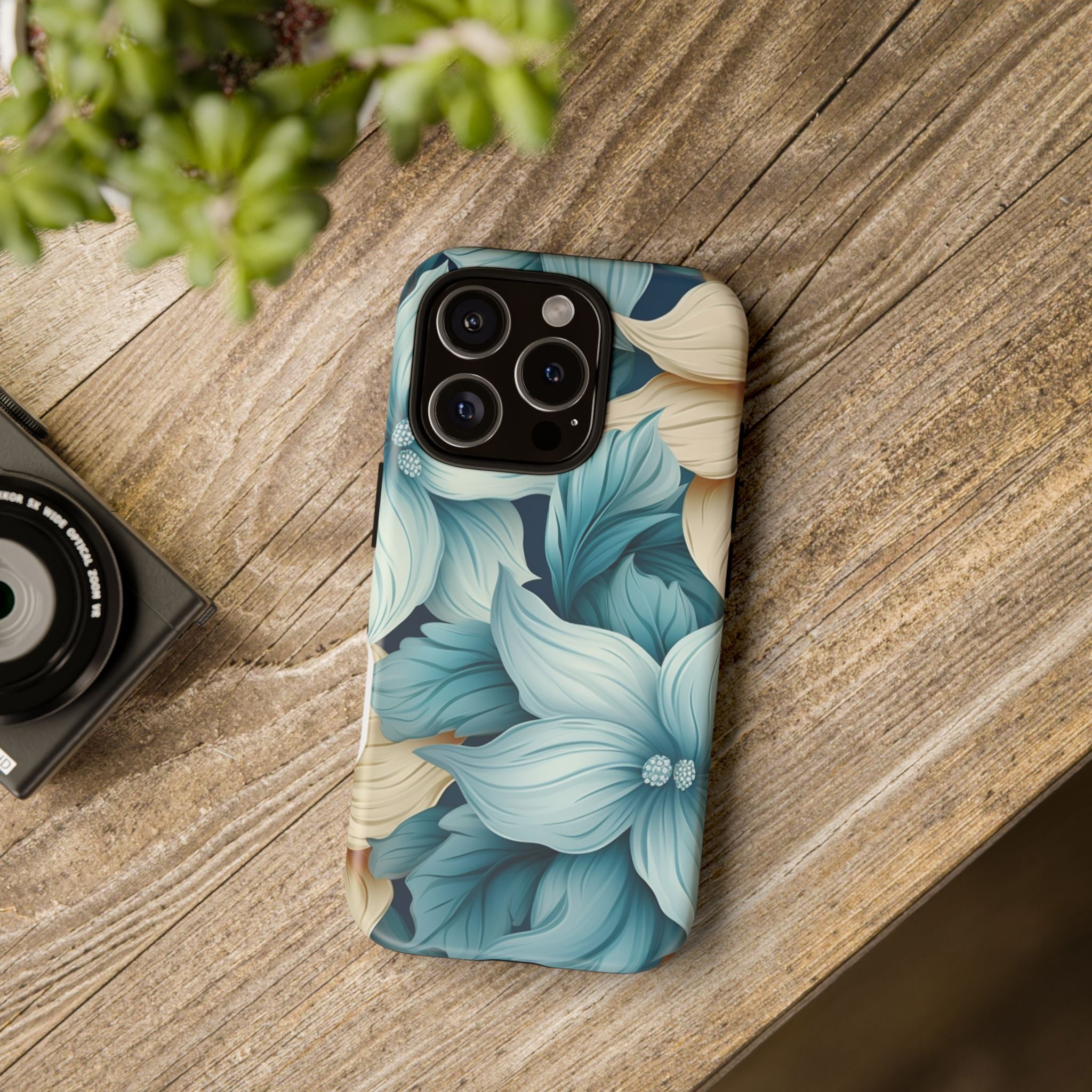 Teal Floral Hexagon iPhone Case - Rugged