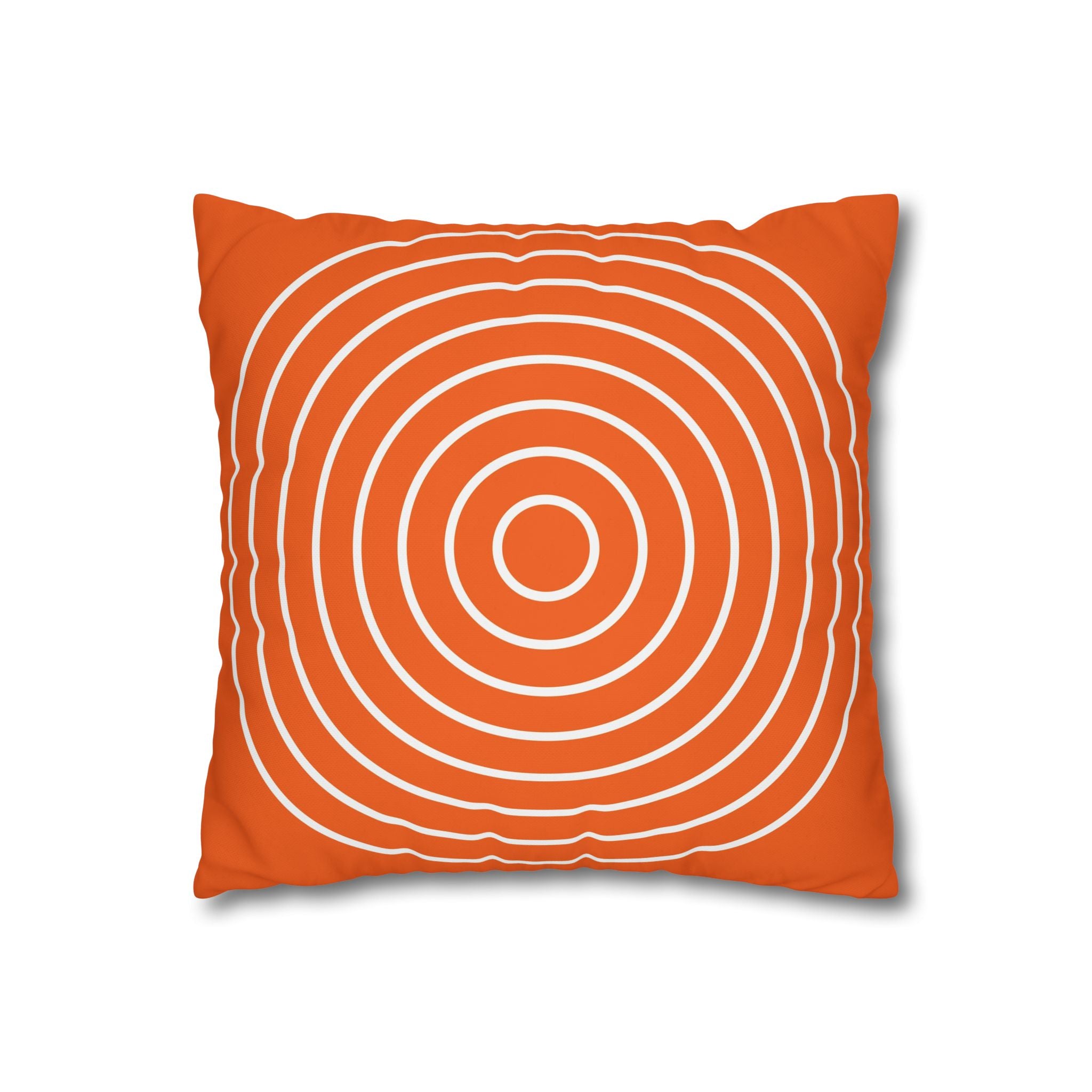 Orange & White Concentric Circles Pillowcase