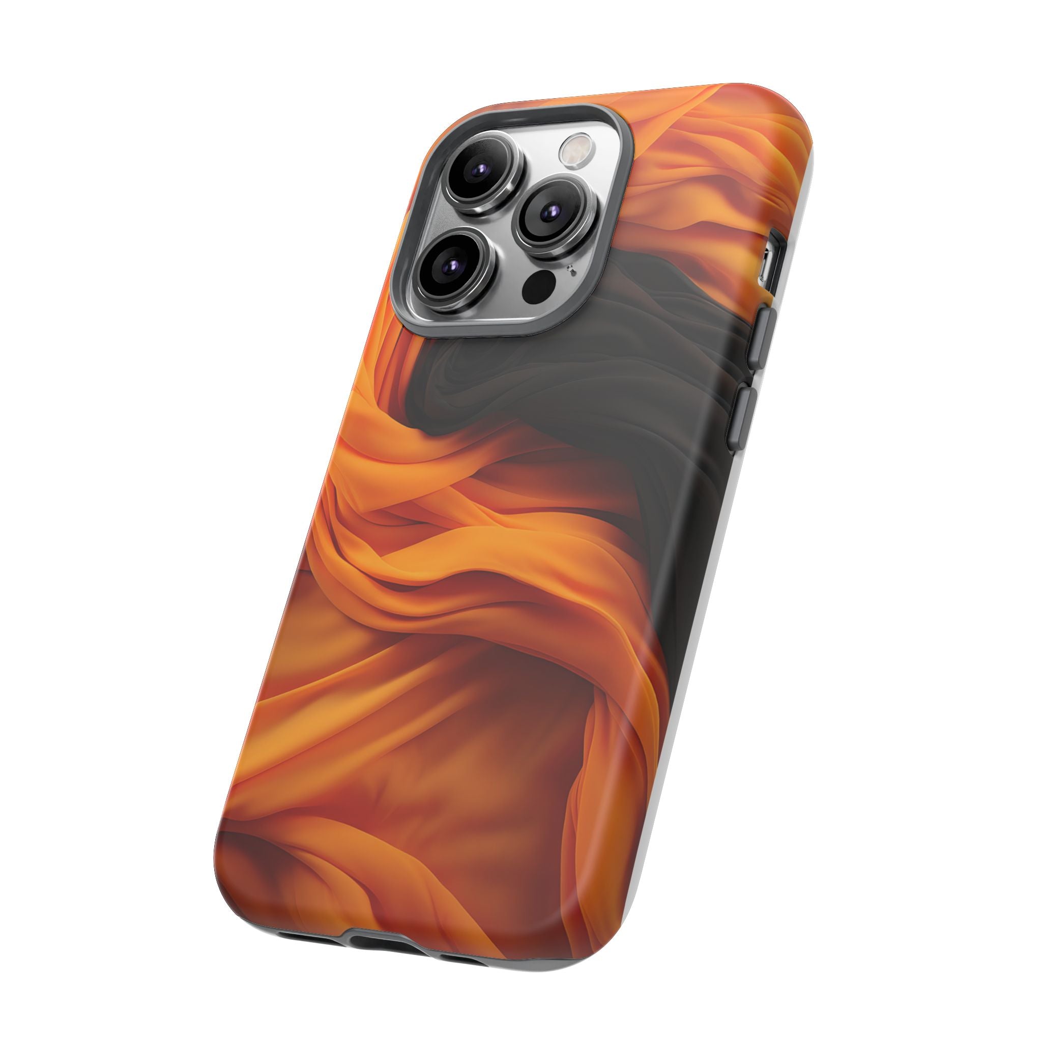 Abstract Orange & Gray Hexagon Stone iPhone Case