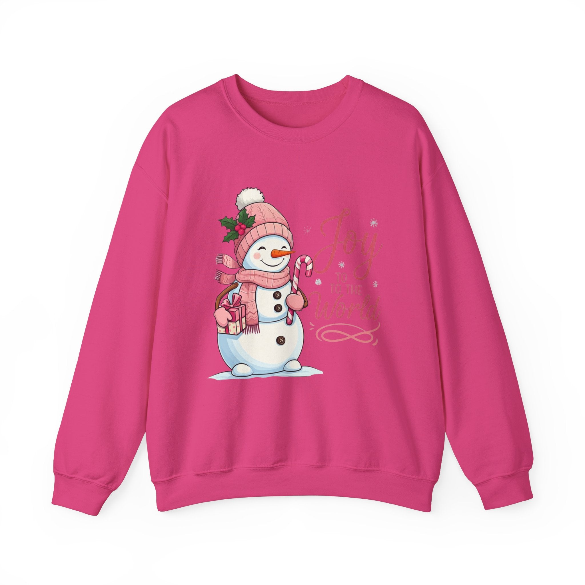 Pink Snowman Joy Christmas Sweatshirt