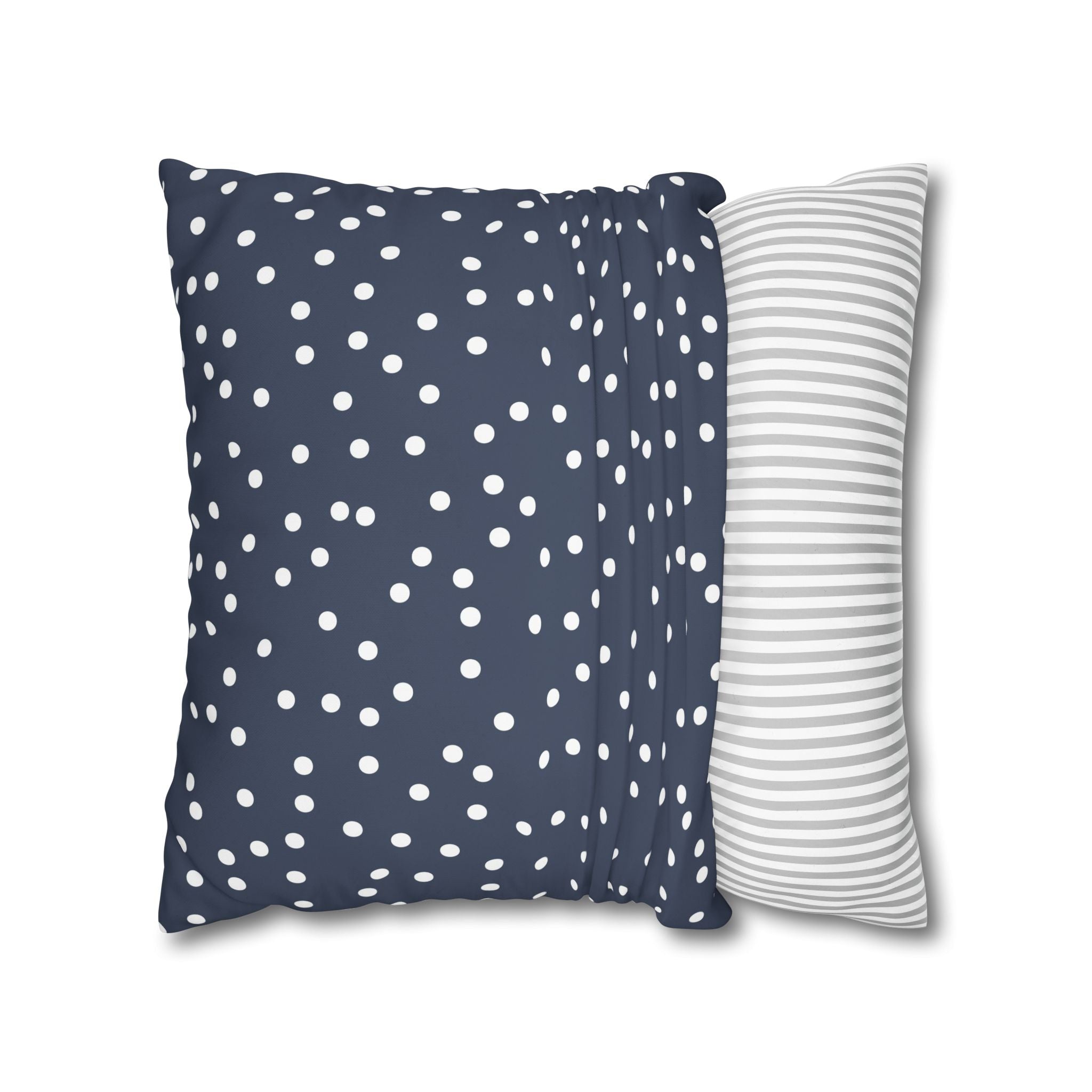 Navy Blue Polka Dot Pillowcase