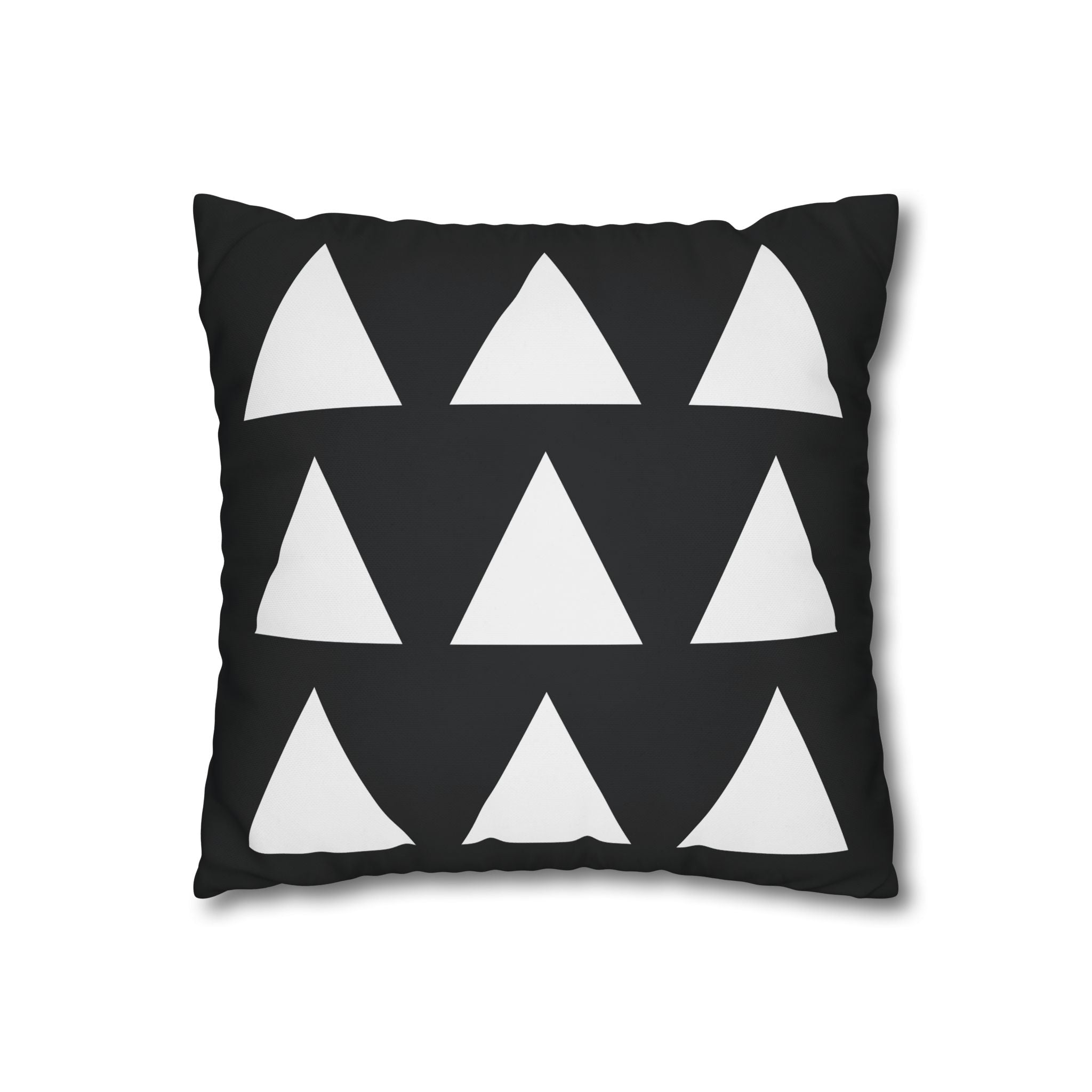 Geometric Triangle Pillowcase - Black & White